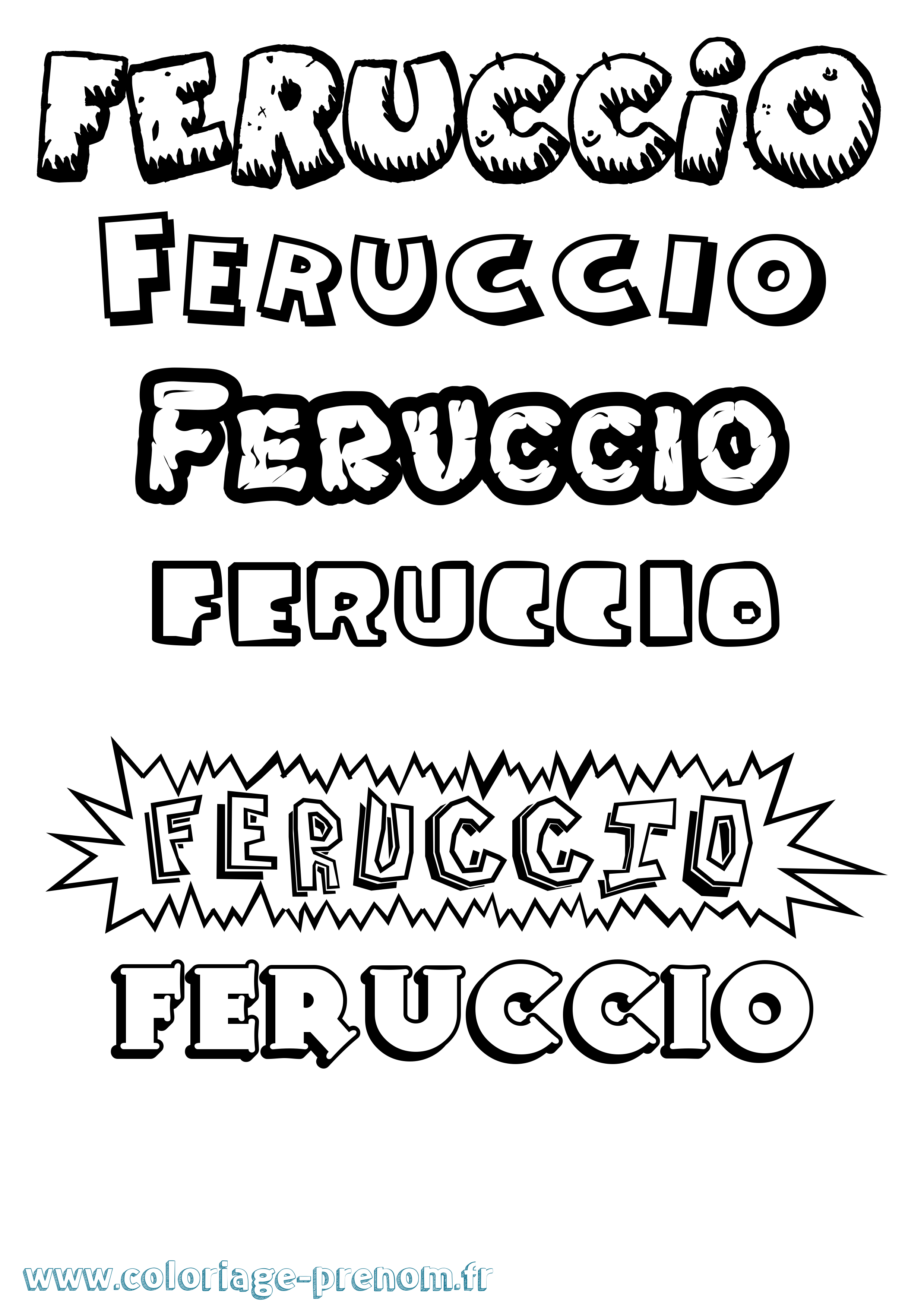 Coloriage Feruccio Dessin Animé Coloriage prénom Feruccio Dessin Animé