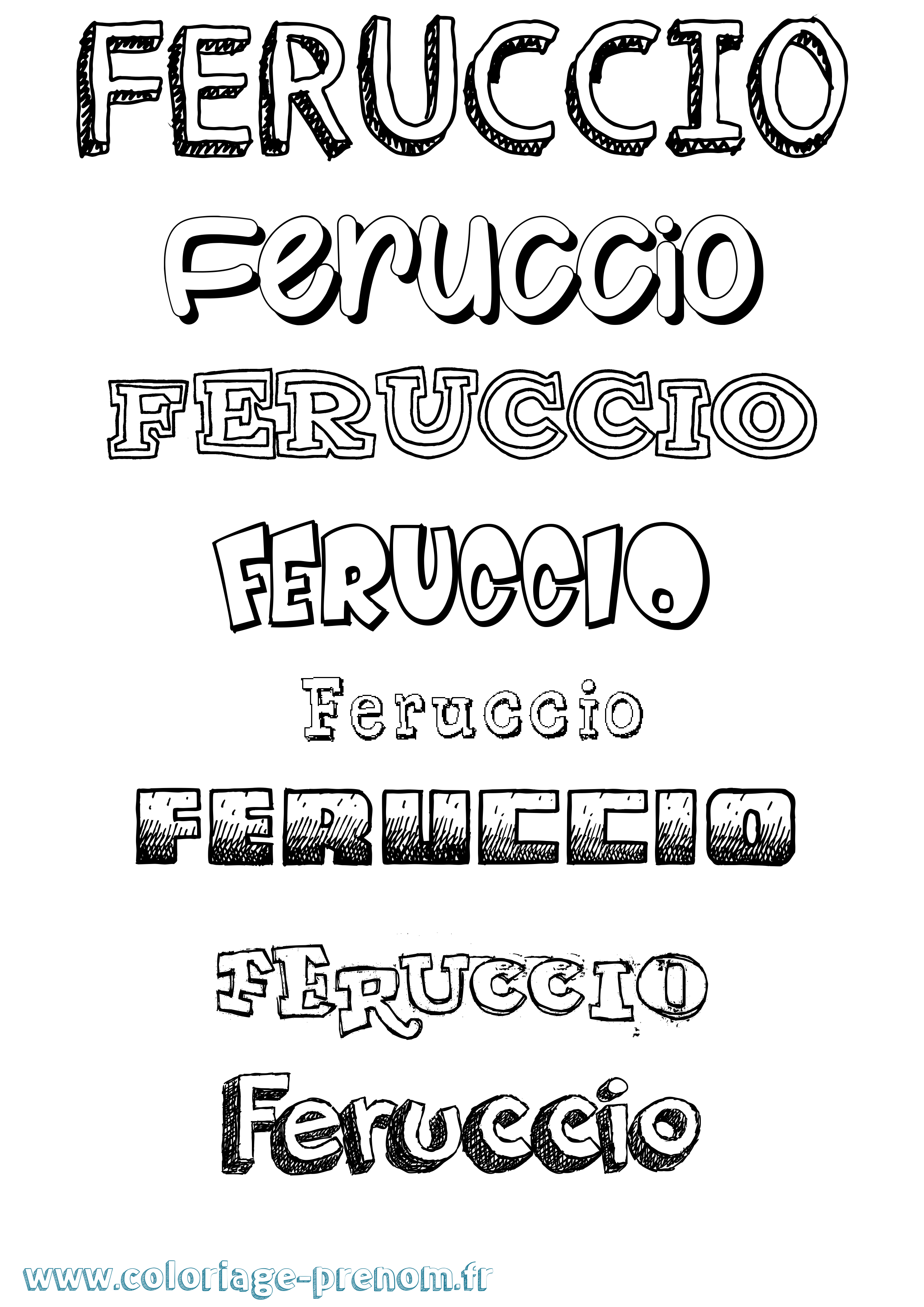 Coloriage Feruccio Dessiné Coloriage prénom Feruccio Dessiné
