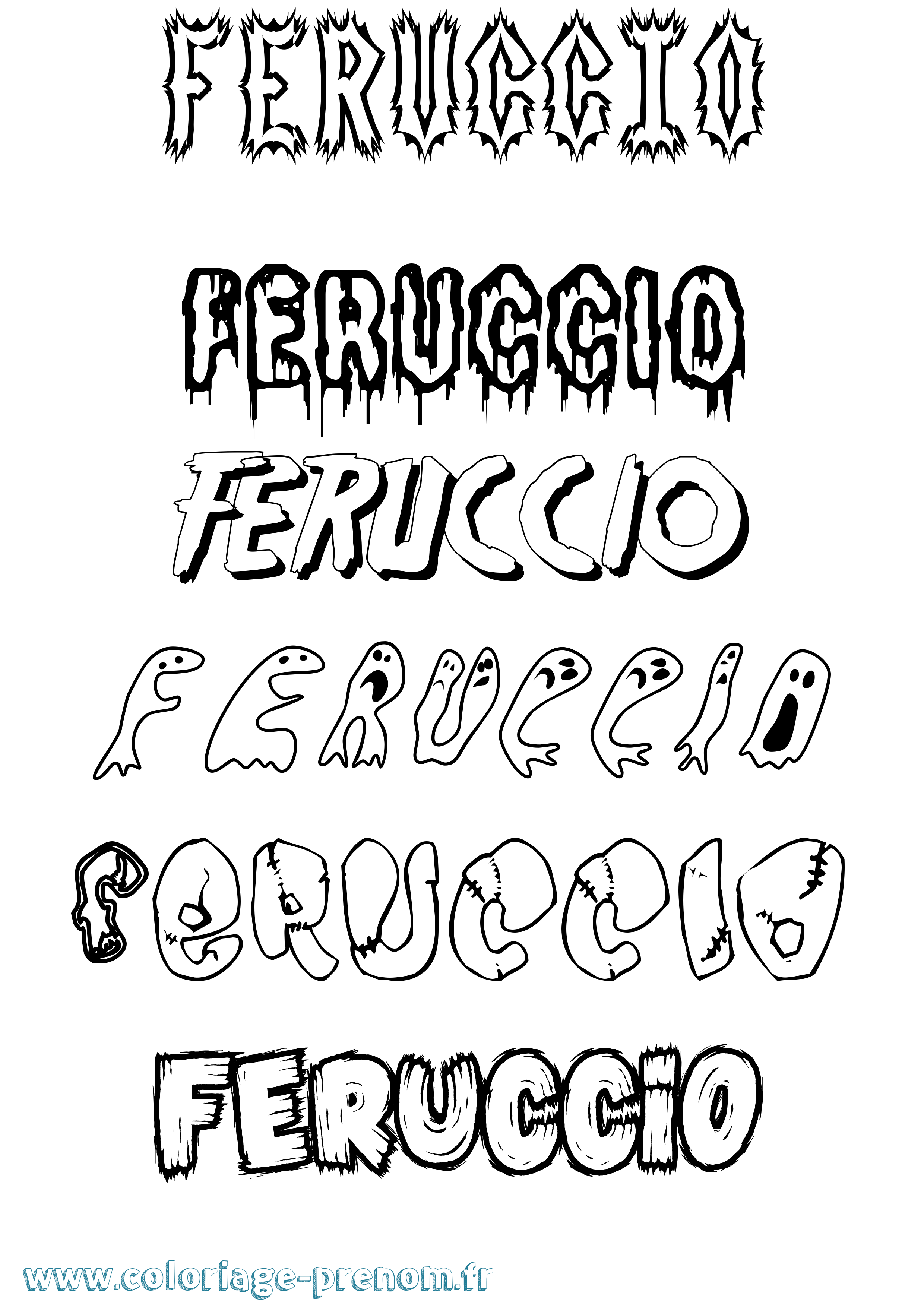 Coloriage Feruccio Frisson Coloriage prénom Feruccio Frisson