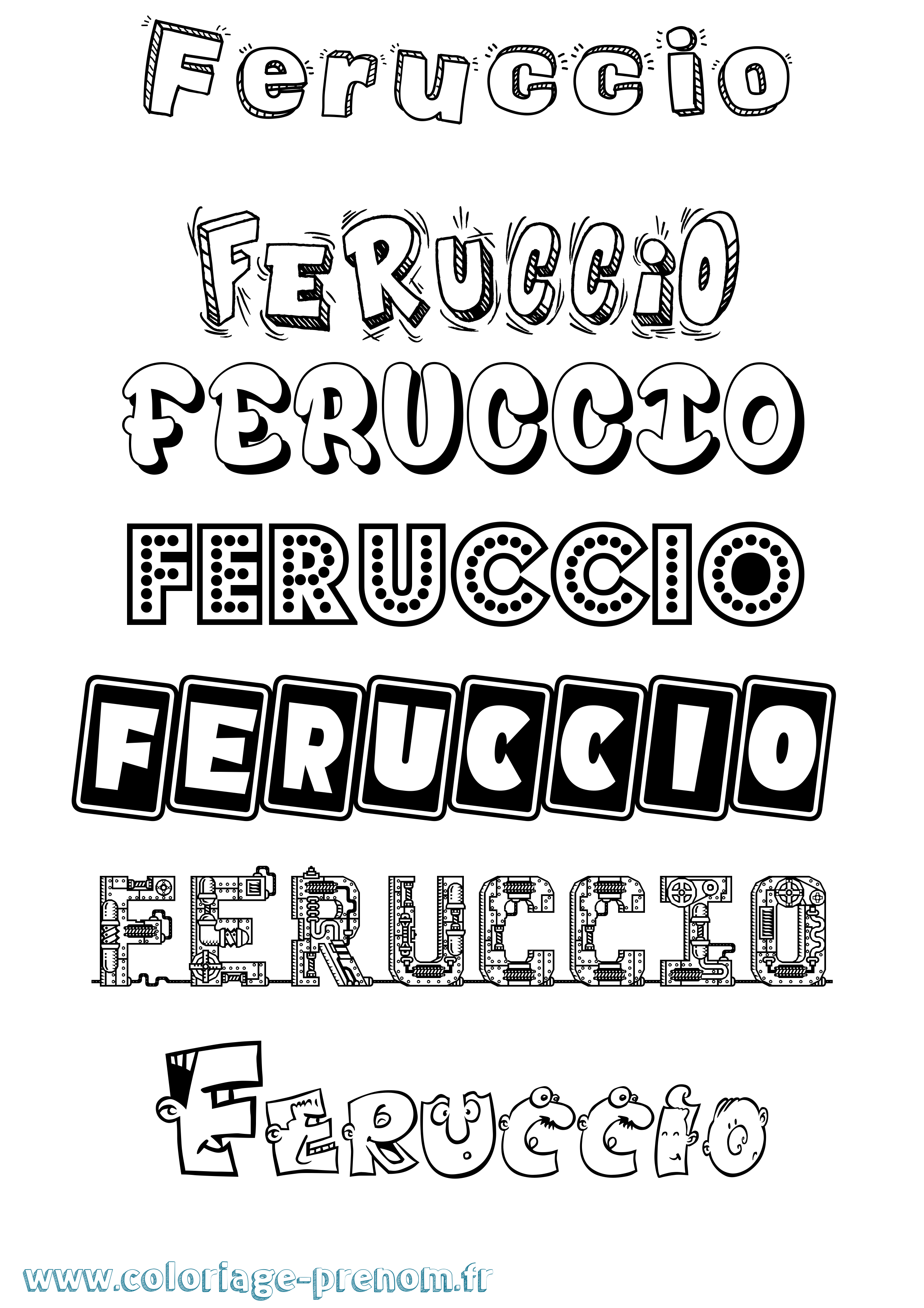 Coloriage Feruccio Fun Coloriage prénom Feruccio Fun
