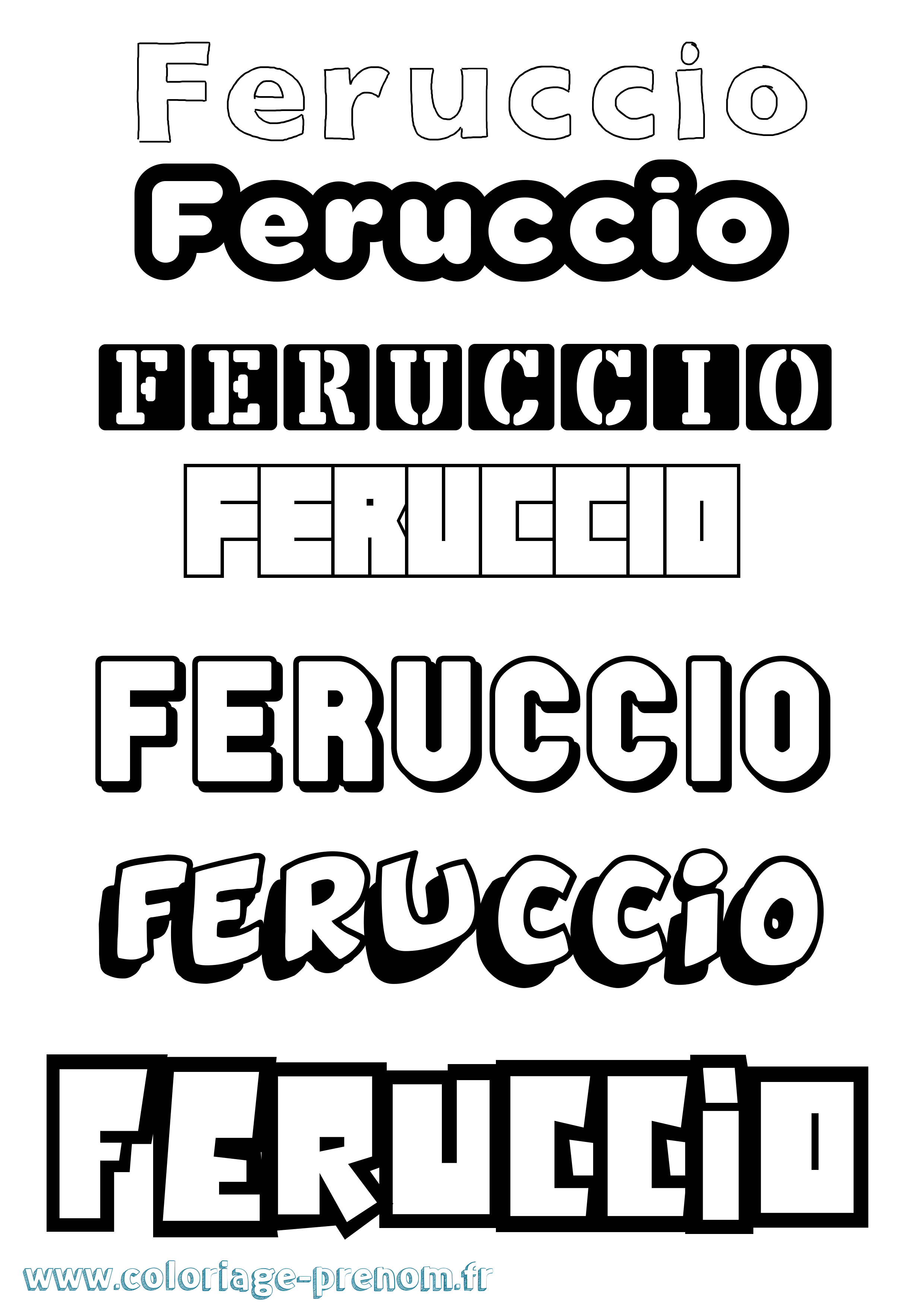 Coloriage Feruccio Simple Coloriage prénom Feruccio Simple