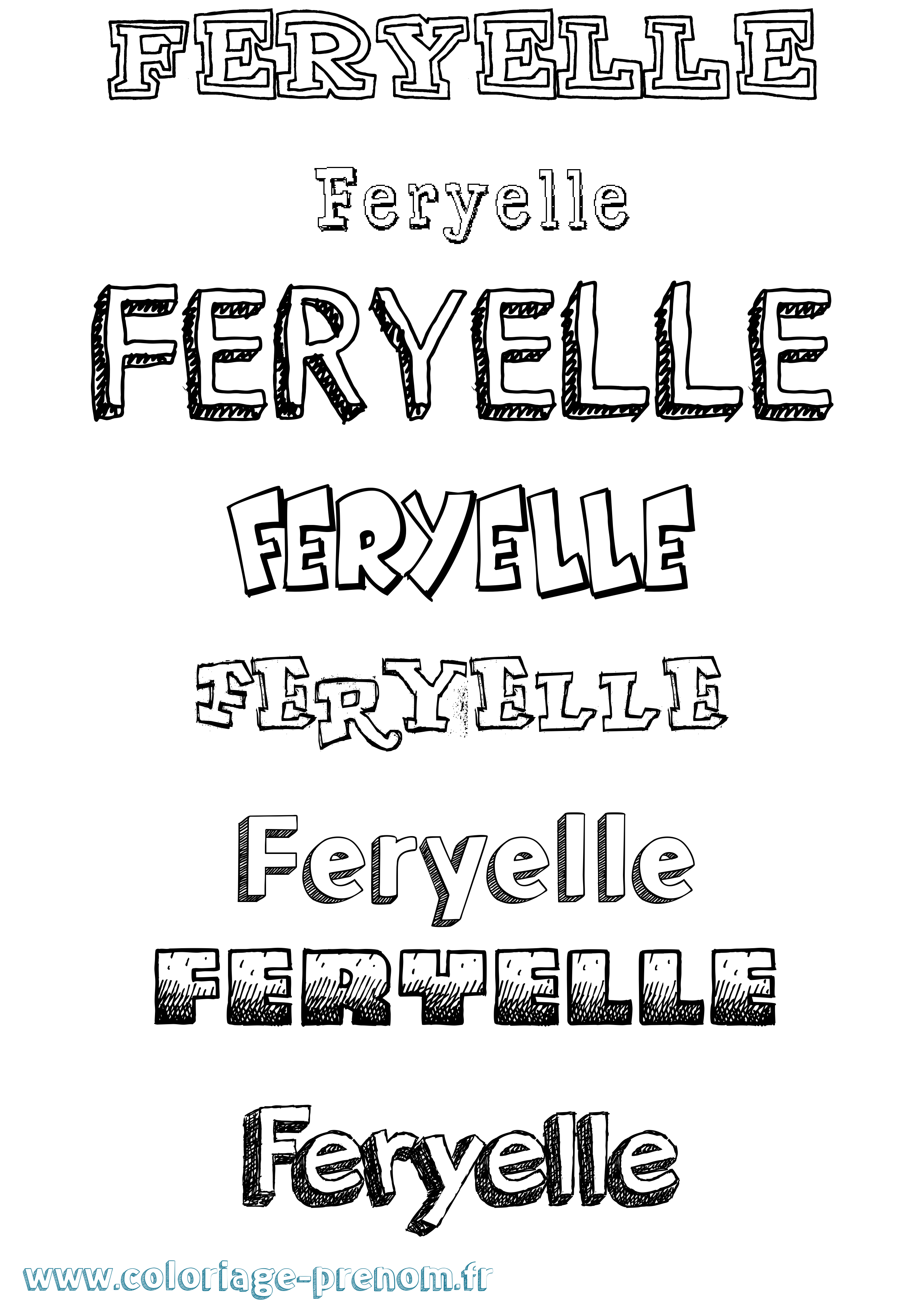 Coloriage Feryelle Dessiné Coloriage prénom Feryelle Dessiné