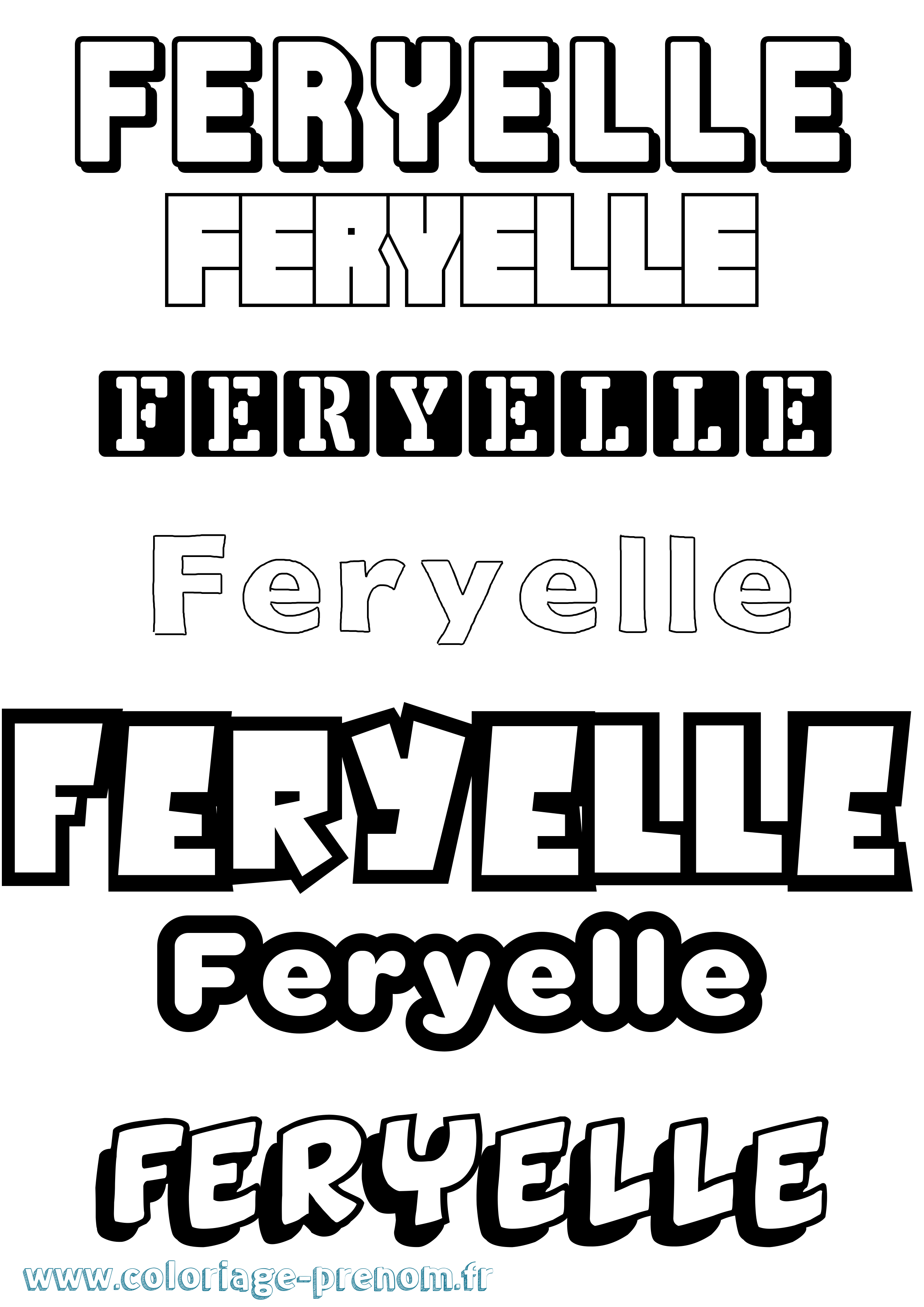 Coloriage Feryelle Simple Coloriage prénom Feryelle Simple