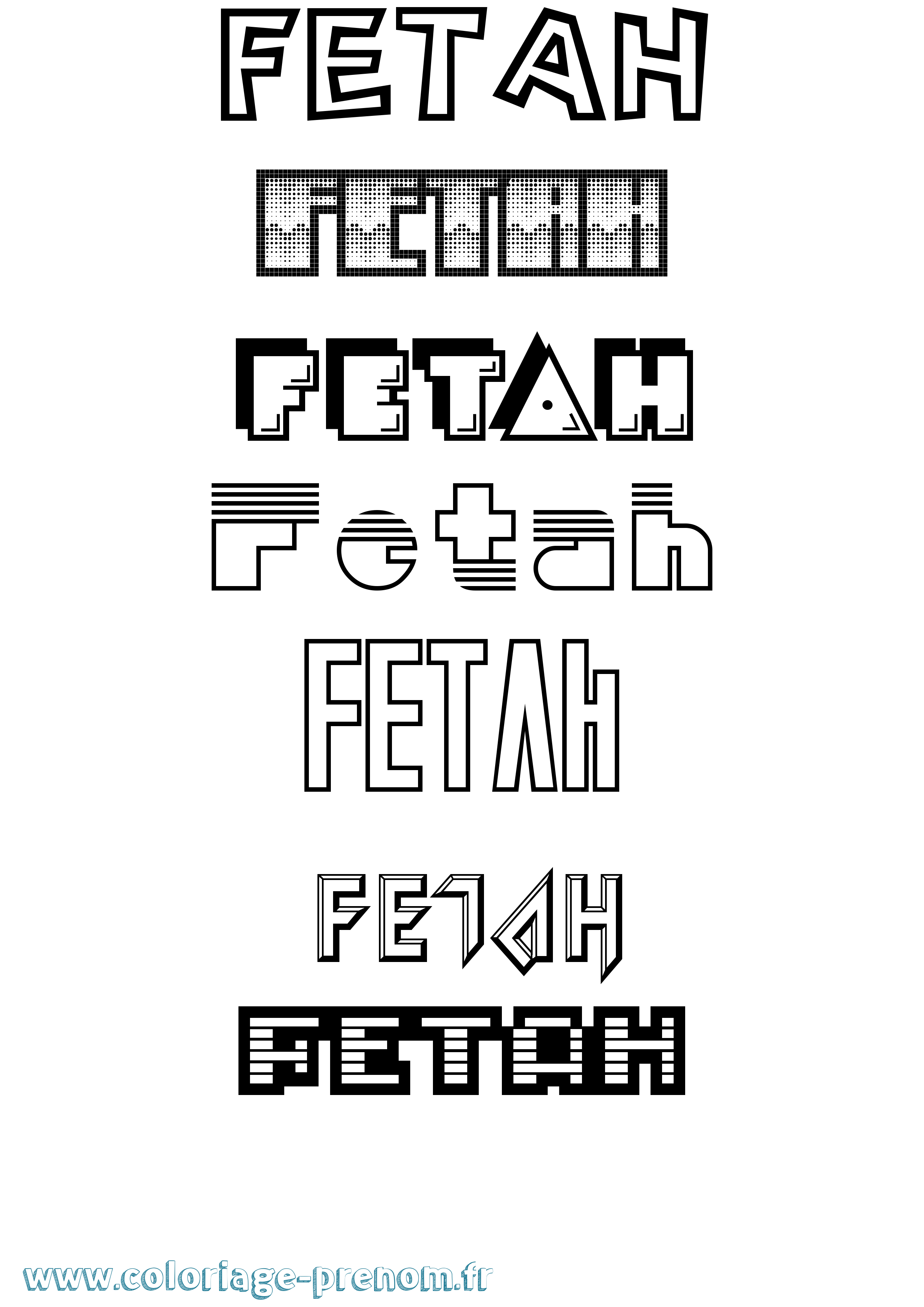 Coloriage Fetah Jeux Vidéos Coloriage prénom Fetah Jeux Vidéos