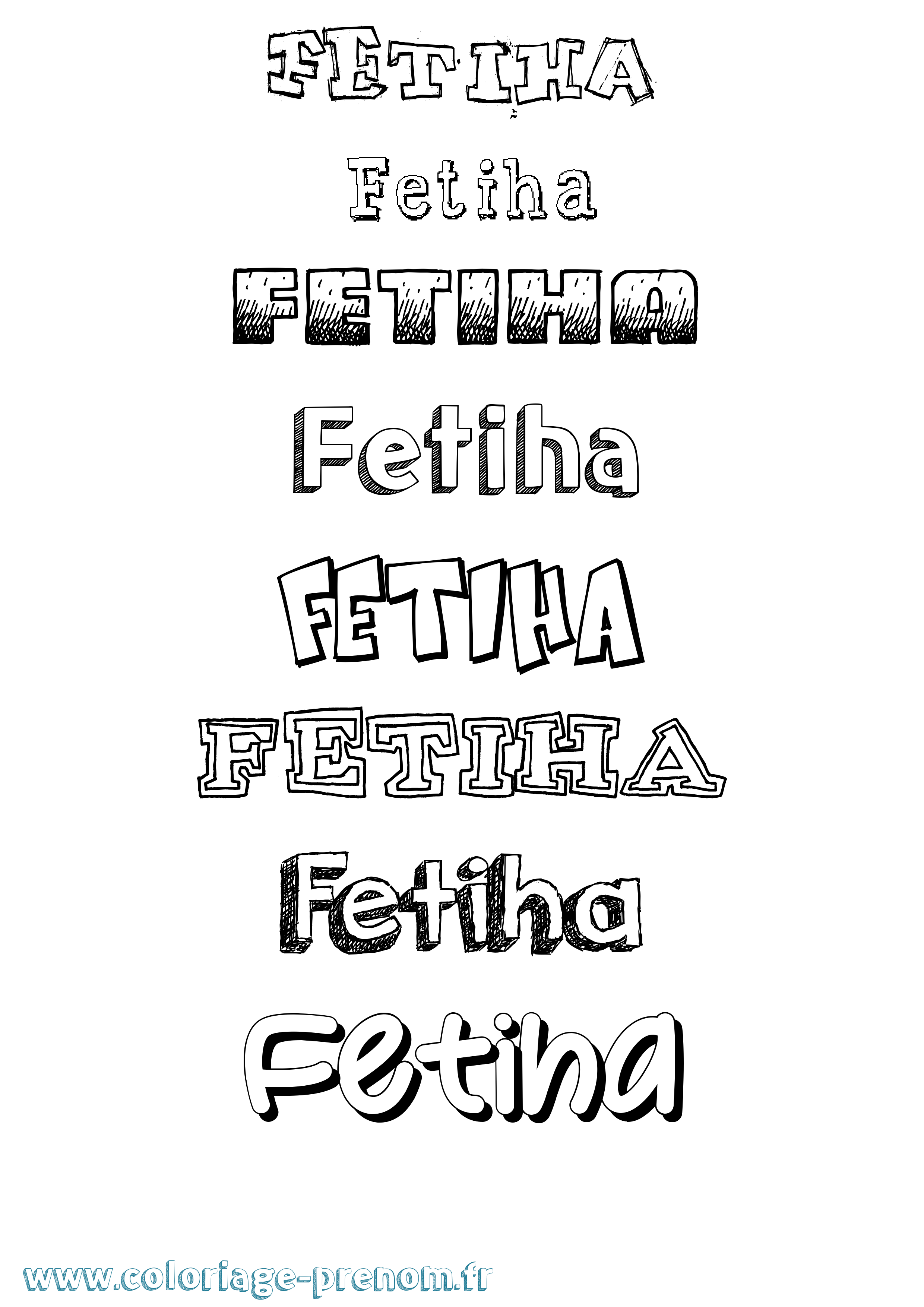 Coloriage Fetiha Dessiné Coloriage prénom Fetiha Dessiné
