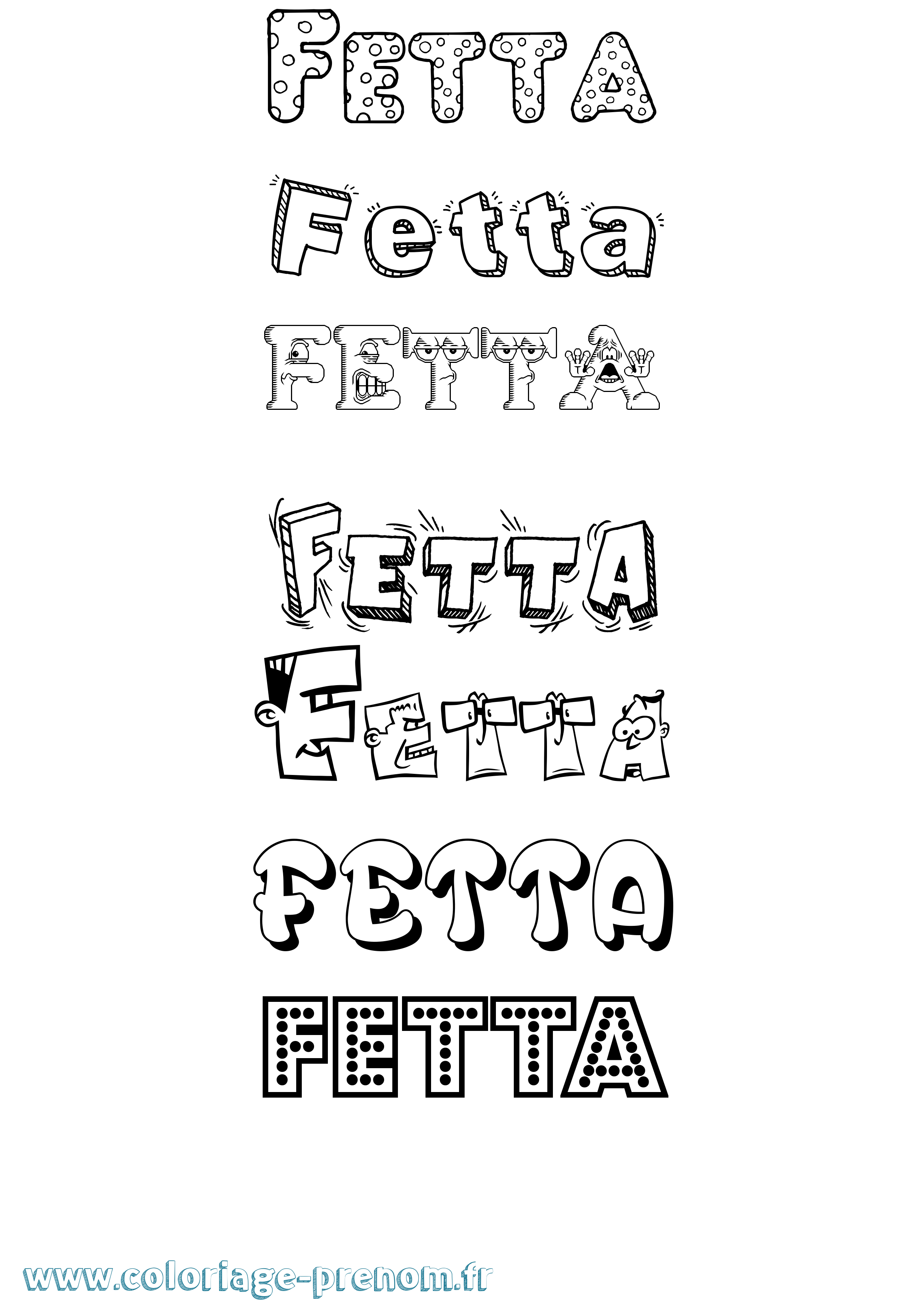Coloriage Fetta Fun Coloriage prénom Fetta Fun