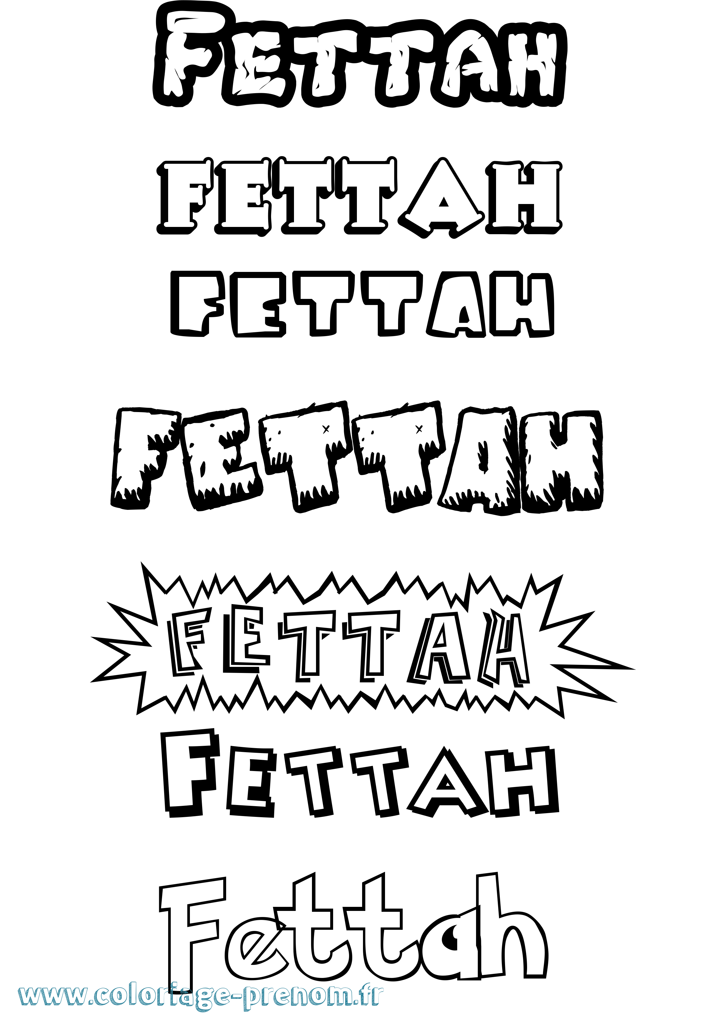 Coloriage Fettah Dessin Animé Coloriage prénom Fettah Dessin Animé