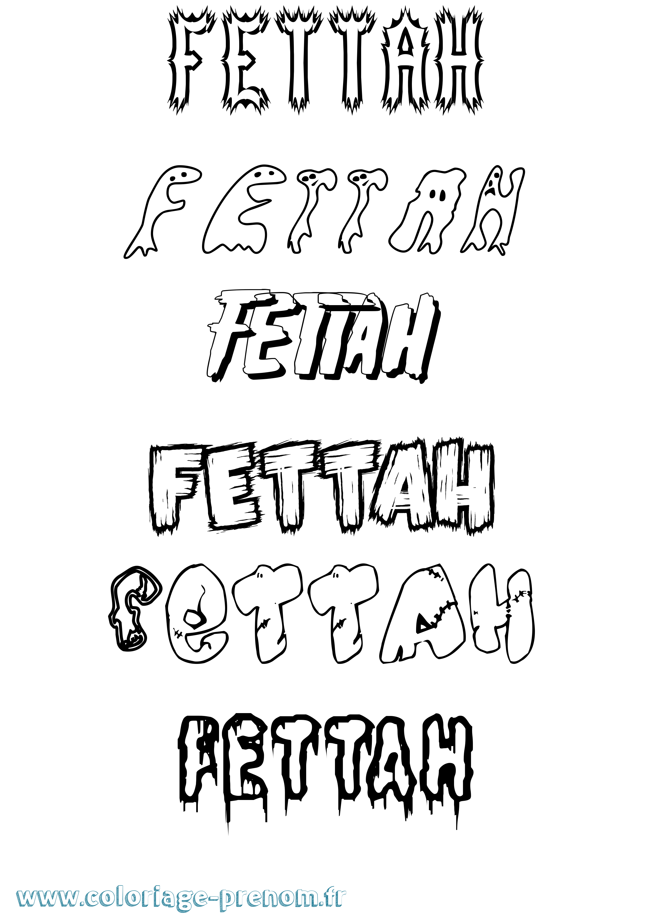 Coloriage Fettah Frisson Coloriage prénom Fettah Frisson