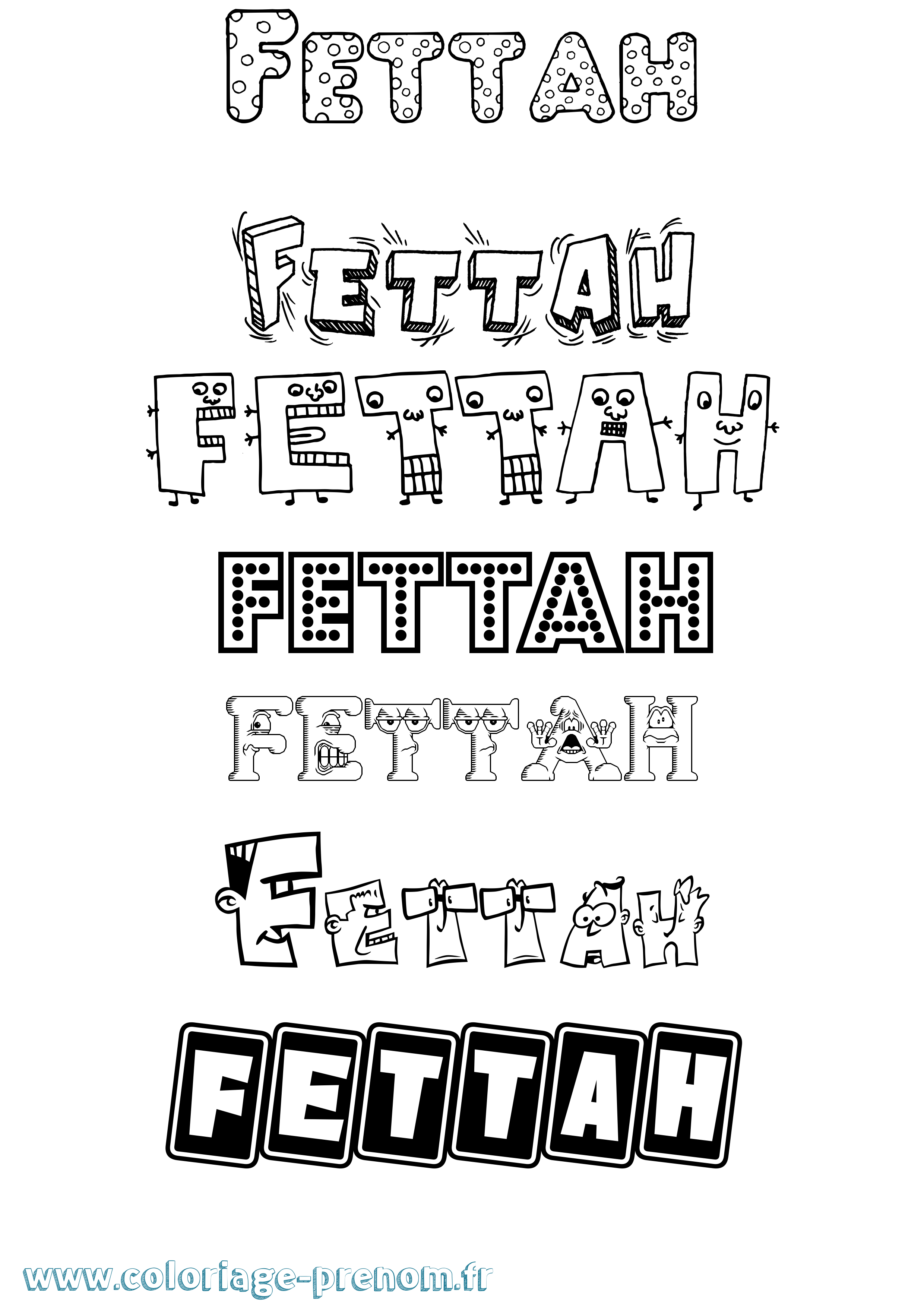 Coloriage Fettah Fun Coloriage prénom Fettah Fun