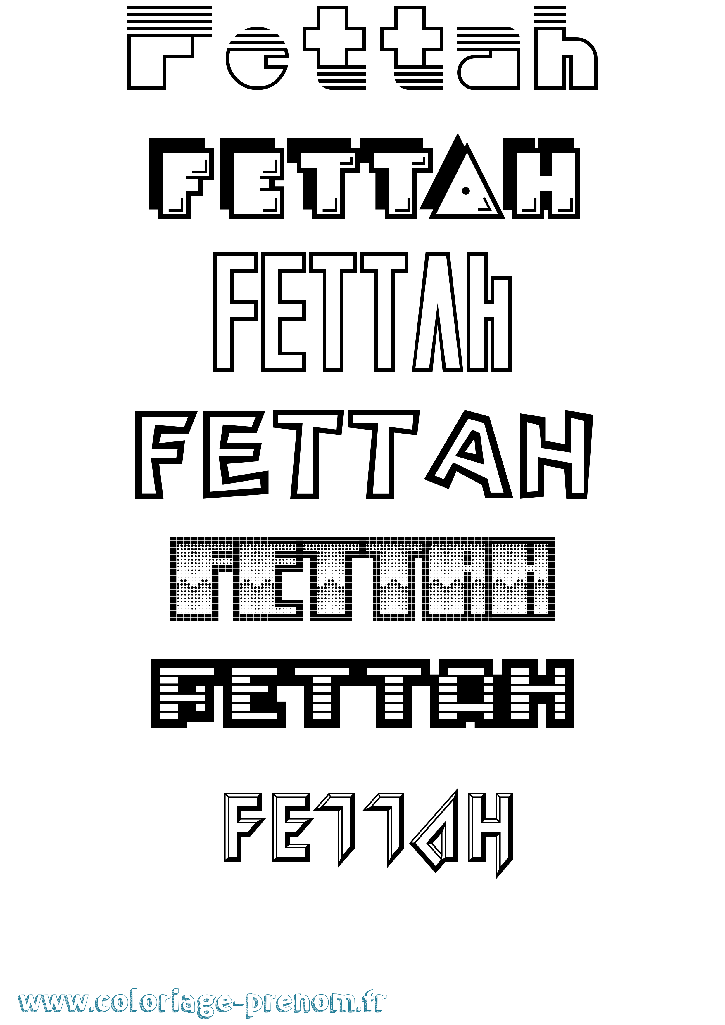 Coloriage Fettah Jeux Vidéos Coloriage prénom Fettah Jeux Vidéos