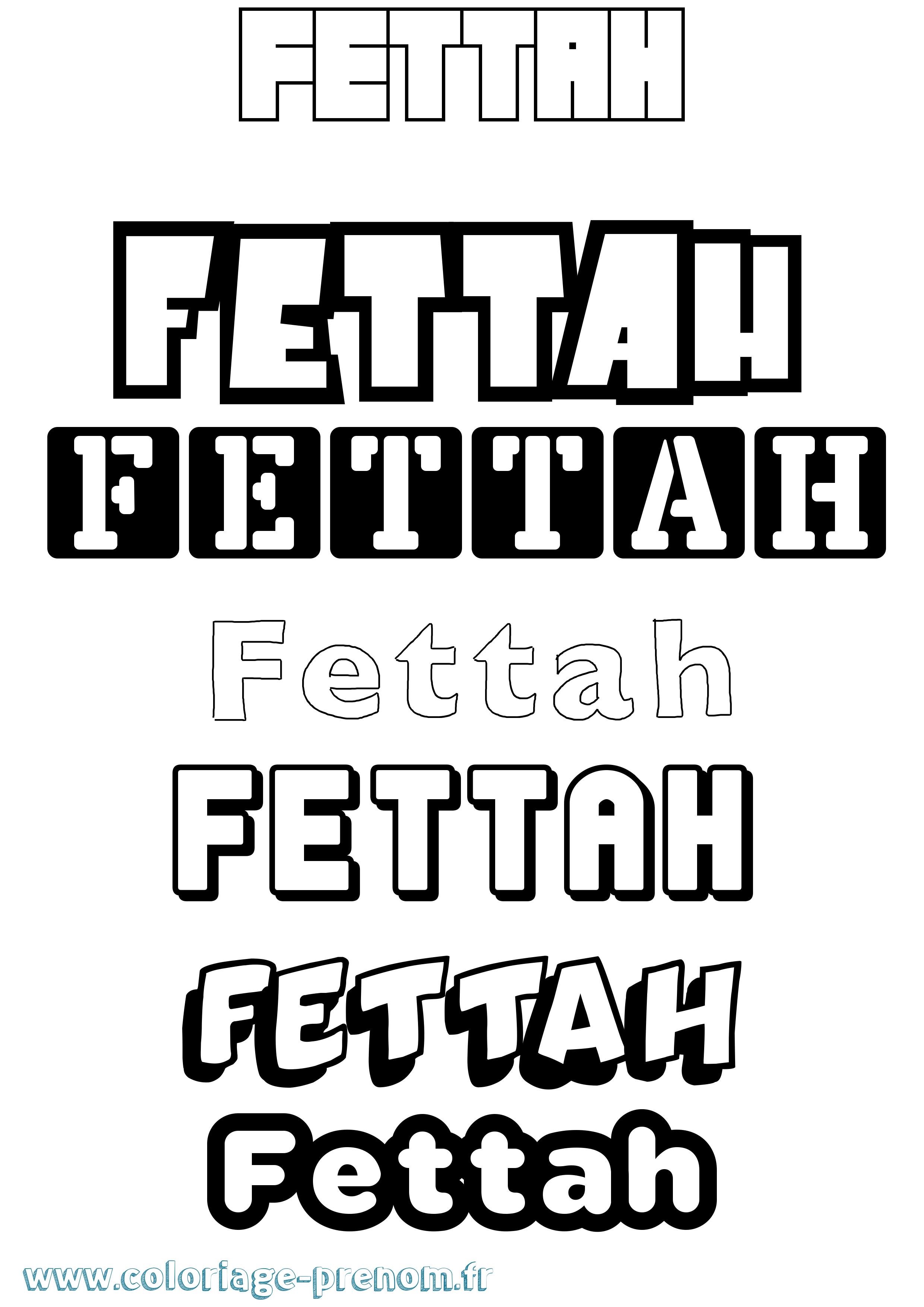 Coloriage Fettah Simple Coloriage prénom Fettah Simple