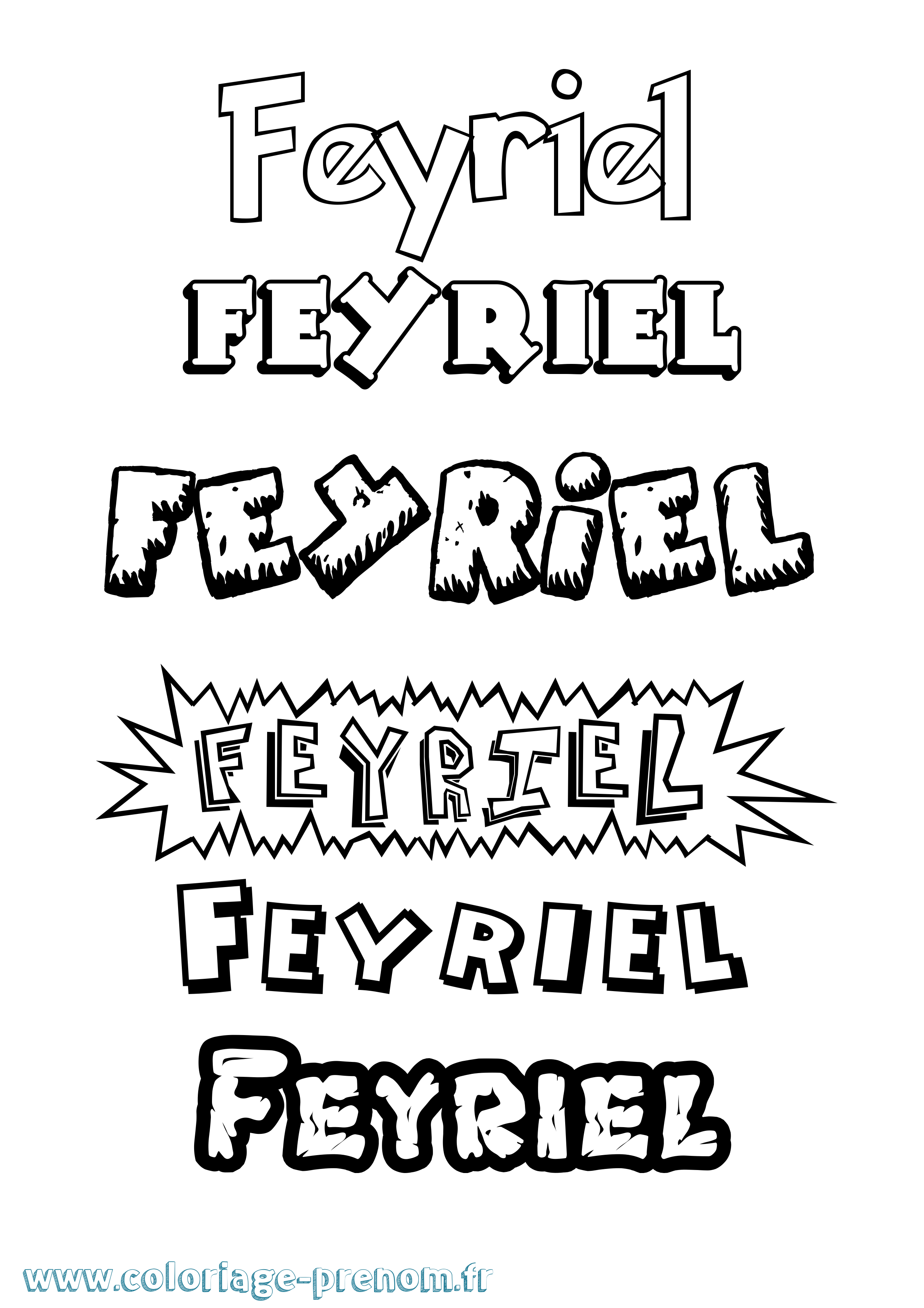 Coloriage Feyriel Dessin Animé Coloriage prénom Feyriel Dessin Animé
