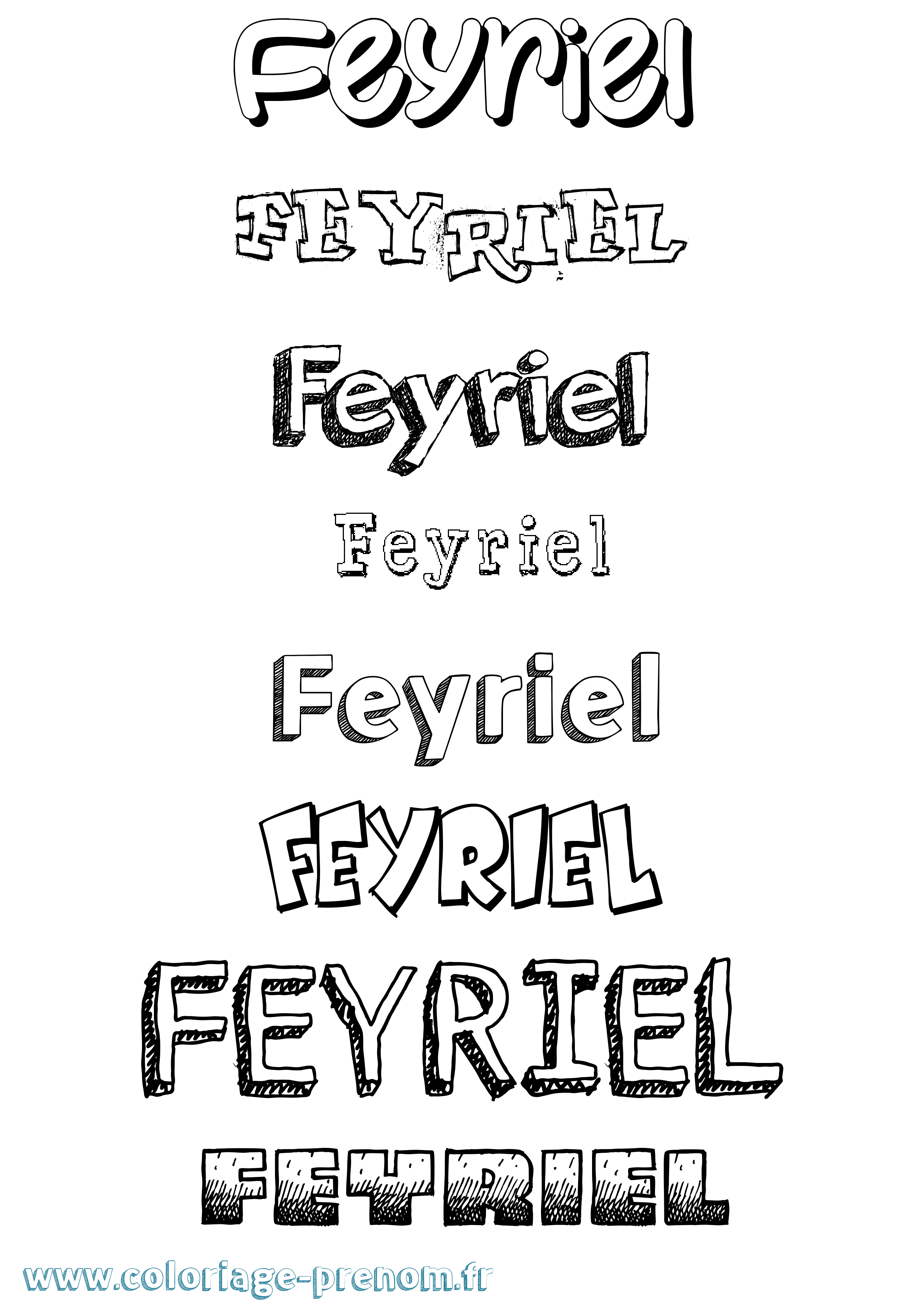 Coloriage Feyriel Dessiné Coloriage prénom Feyriel Dessiné