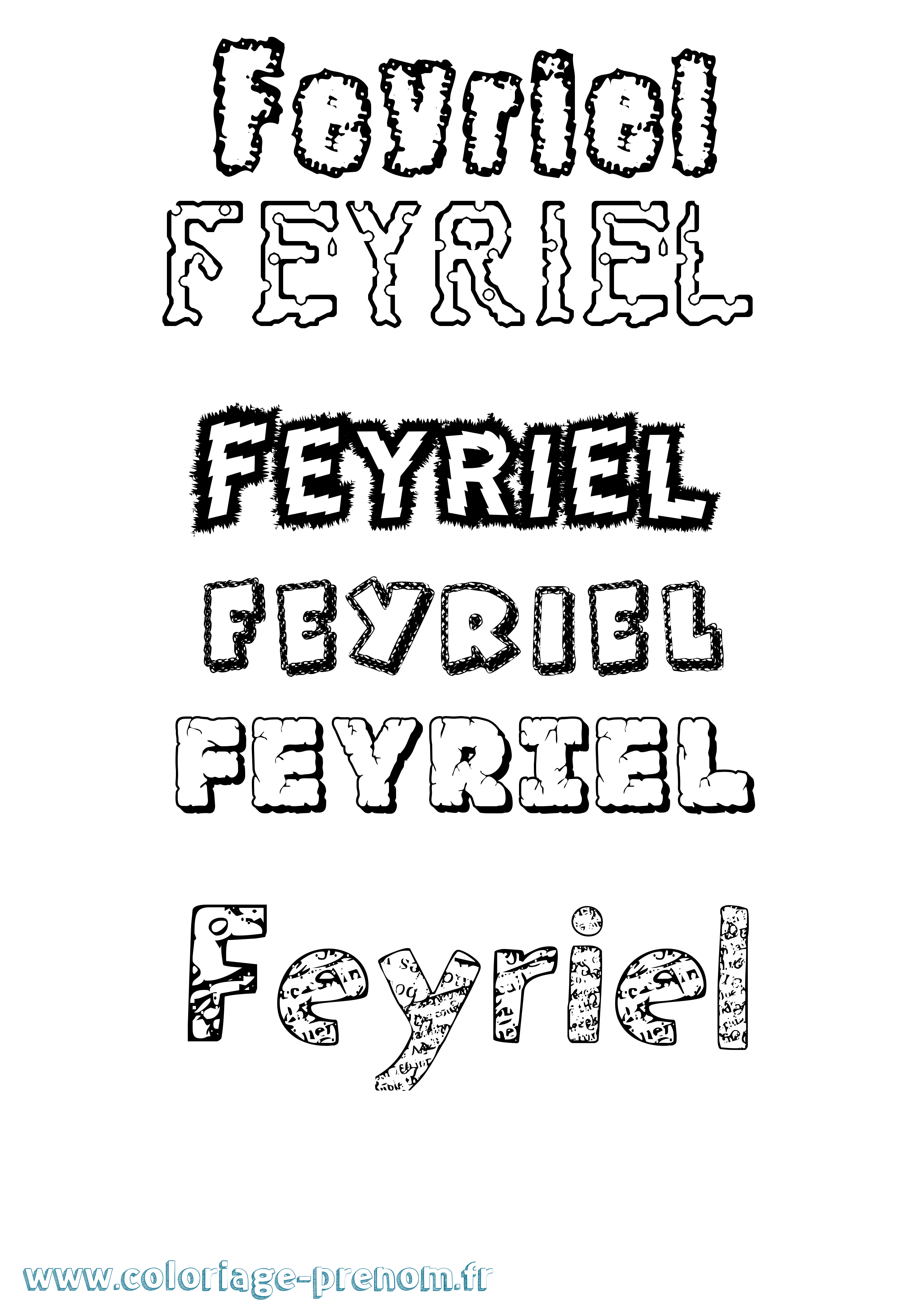 Coloriage Feyriel Destructuré Coloriage prénom Feyriel Destructuré