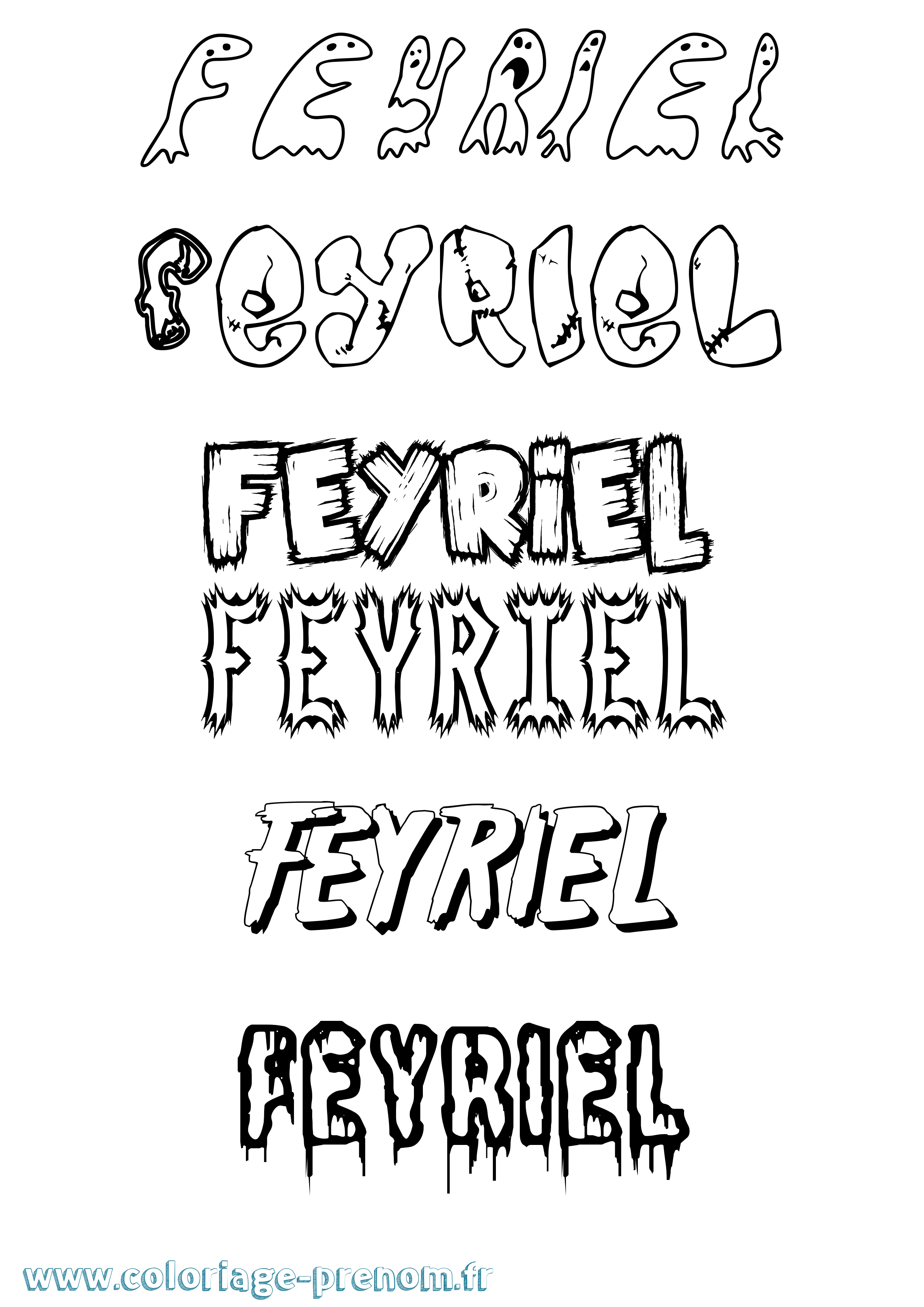 Coloriage Feyriel Frisson Coloriage prénom Feyriel Frisson