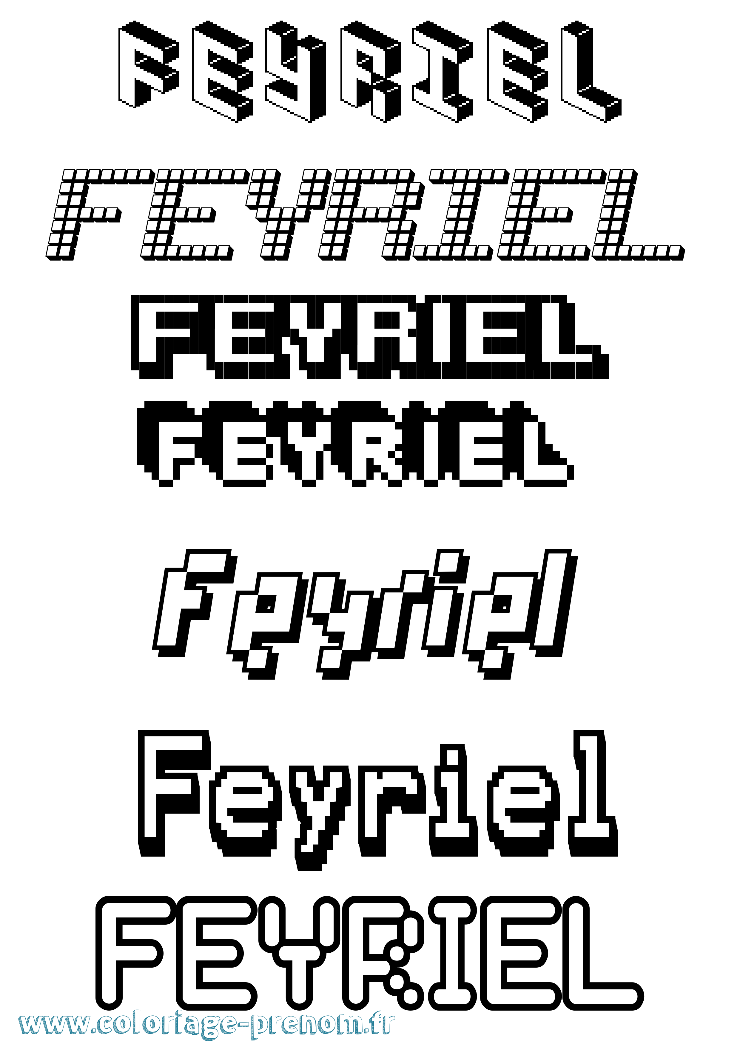 Coloriage Feyriel Pixel Coloriage prénom Feyriel Pixel