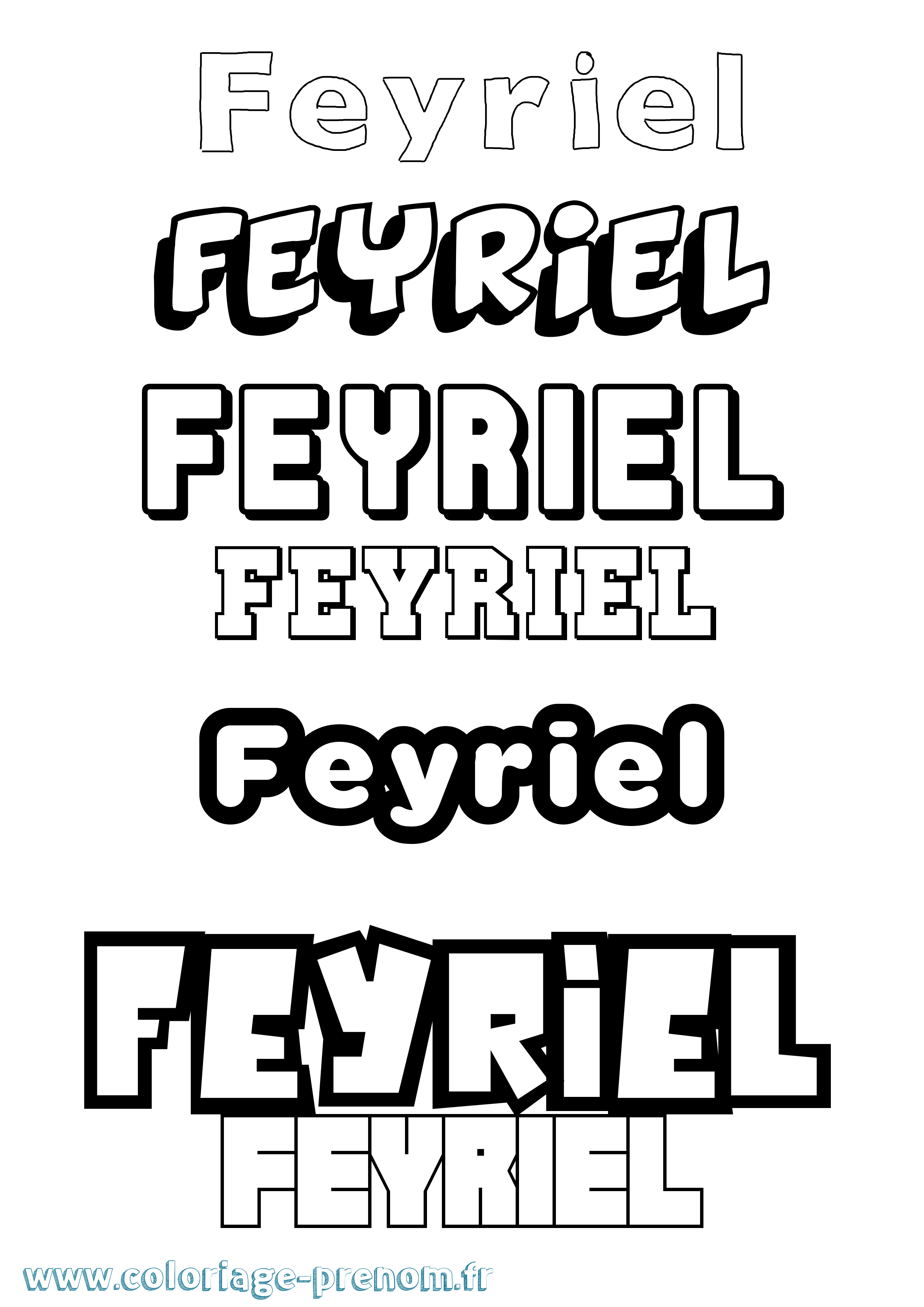 Coloriage Feyriel Simple Coloriage prénom Feyriel Simple