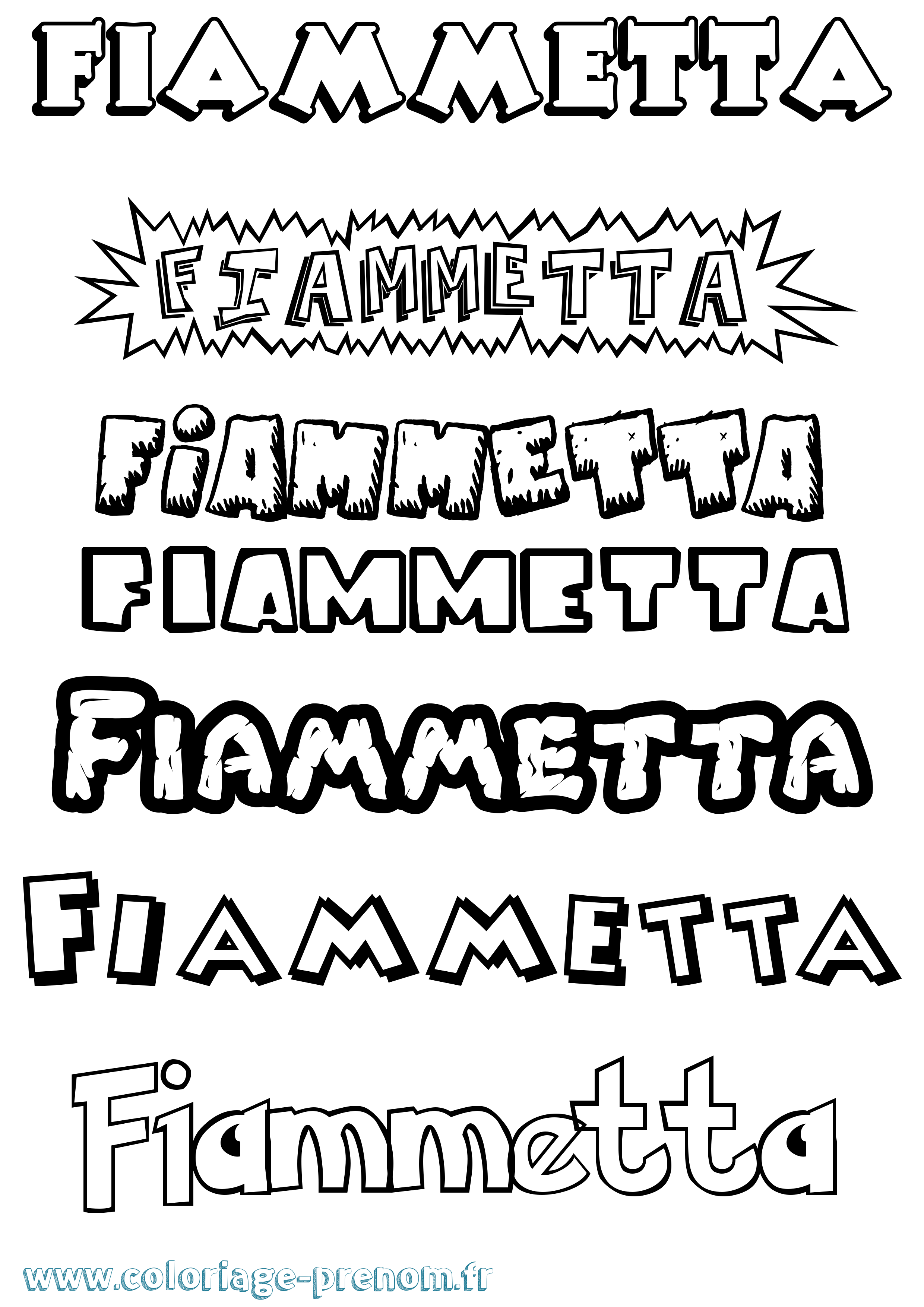 Coloriage Fiammetta Dessin Animé Coloriage prénom Fiammetta Dessin Animé