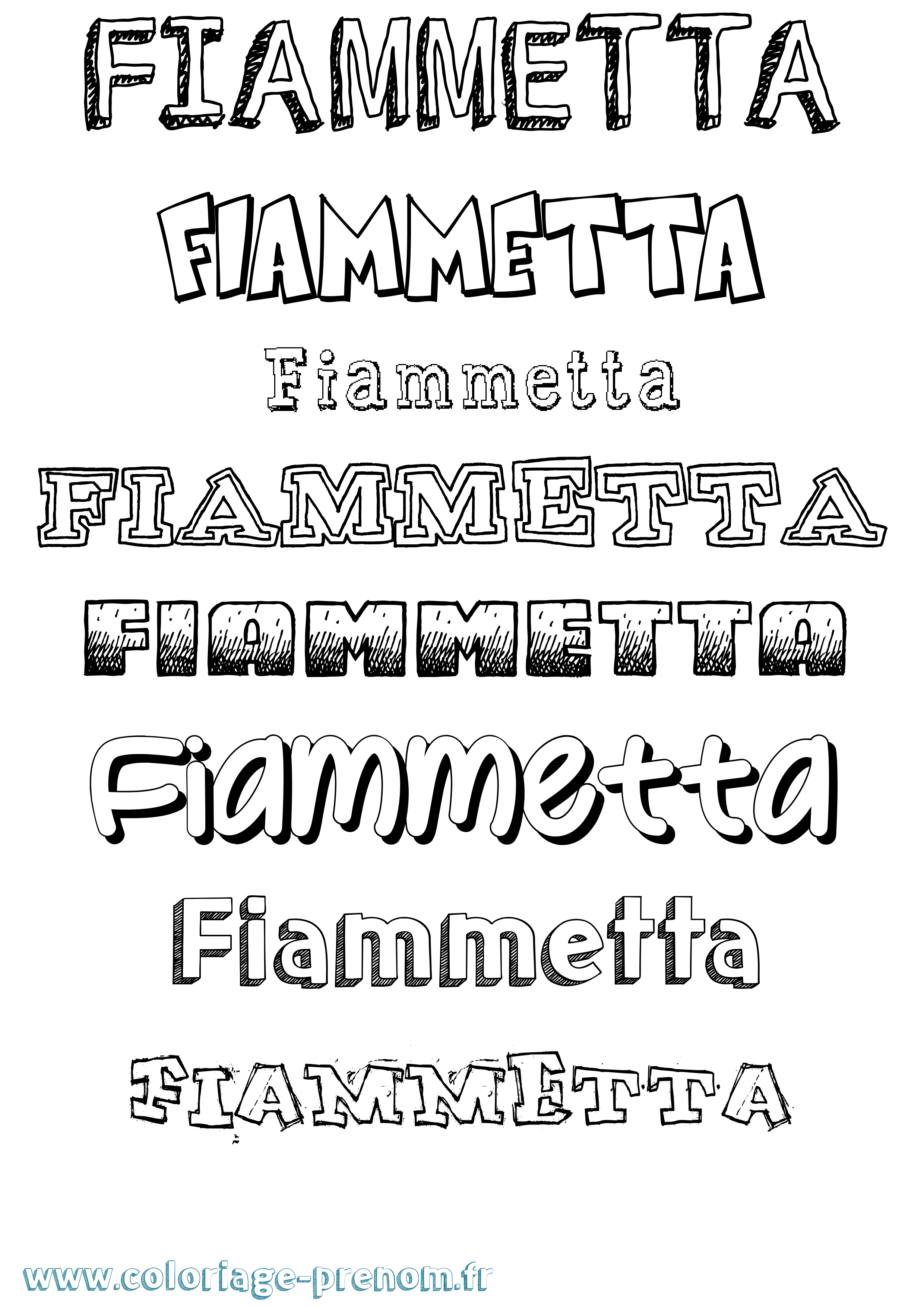Coloriage Fiammetta Dessiné Coloriage prénom Fiammetta Dessiné