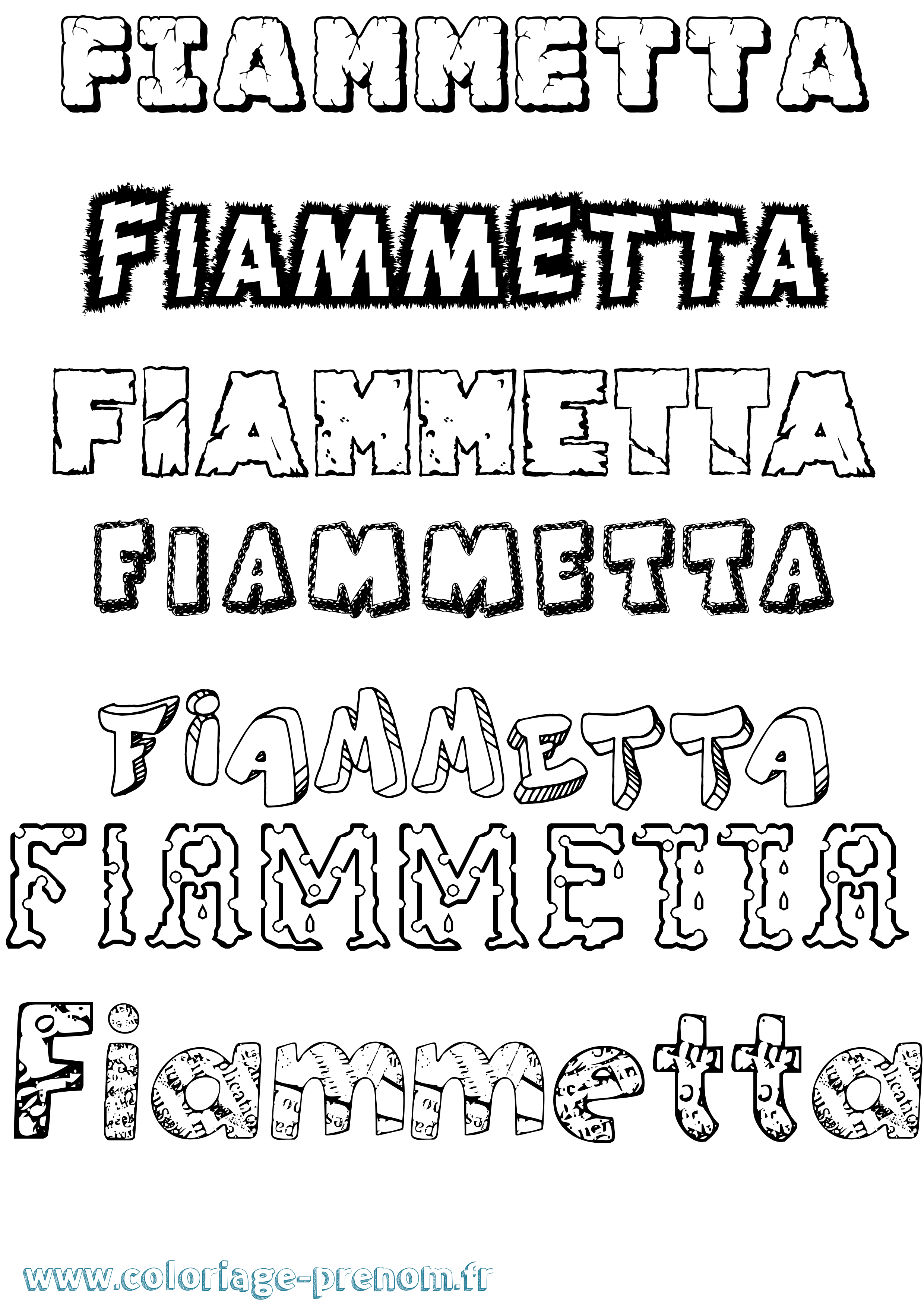 Coloriage Fiammetta Destructuré Coloriage prénom Fiammetta Destructuré