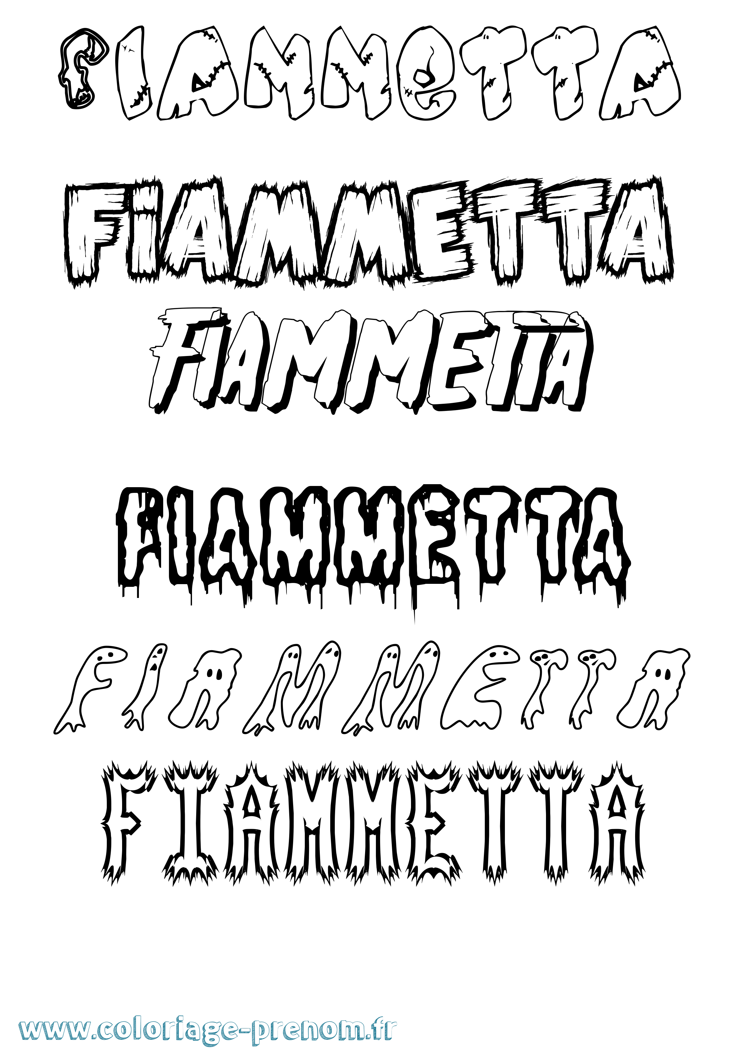 Coloriage Fiammetta Frisson Coloriage prénom Fiammetta Frisson