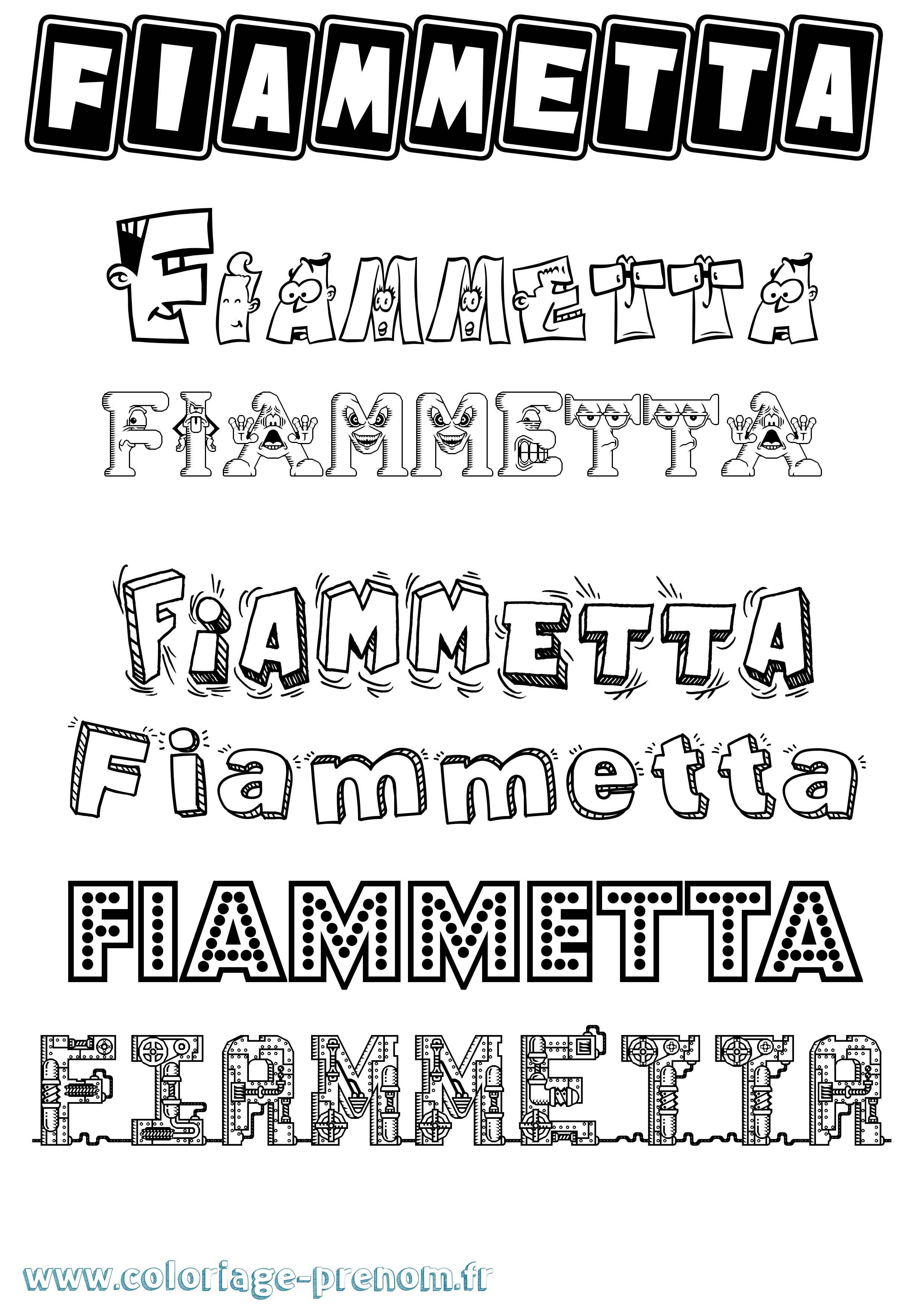 Coloriage Fiammetta Fun Coloriage prénom Fiammetta Fun