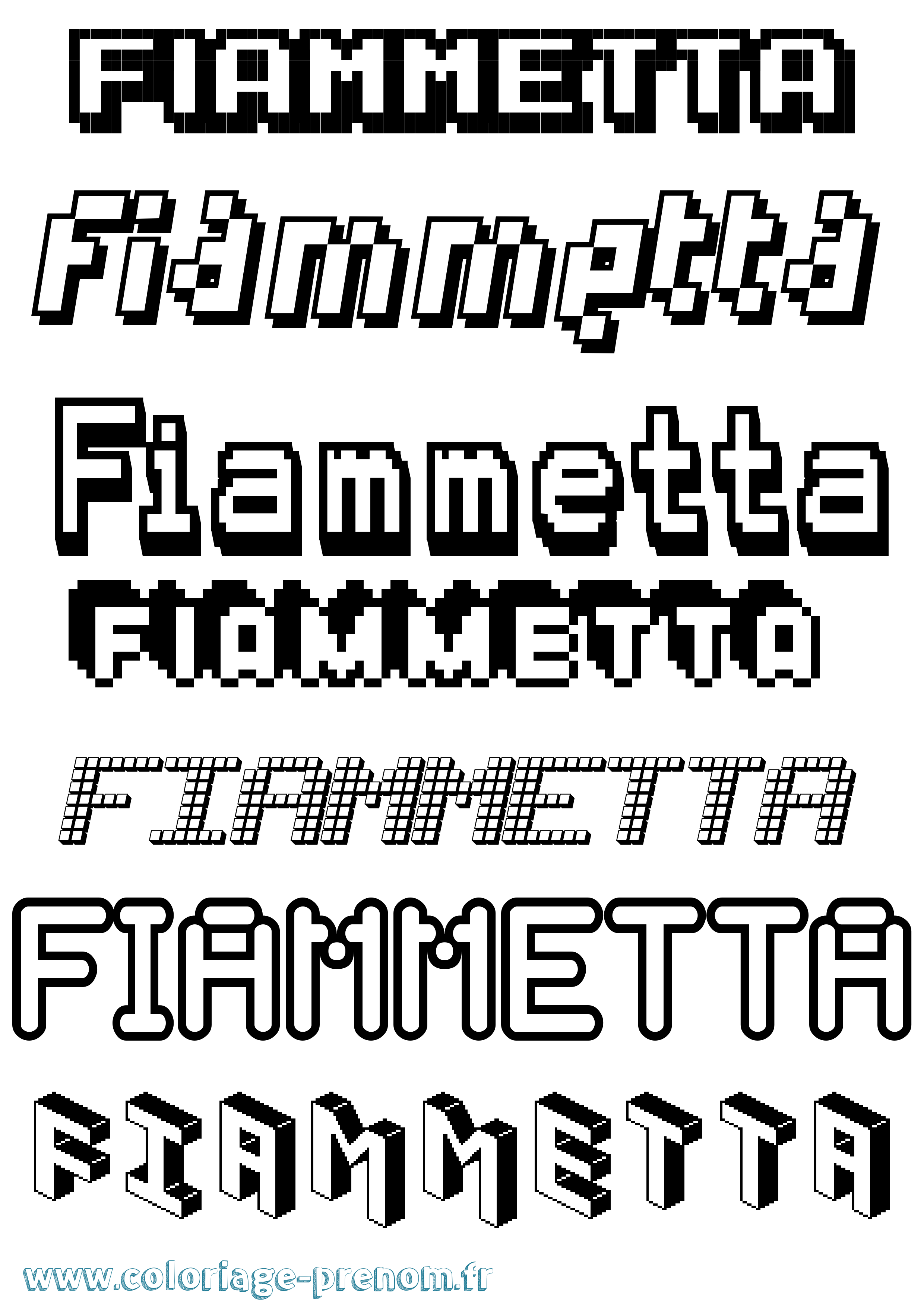 Coloriage Fiammetta Pixel Coloriage prénom Fiammetta Pixel