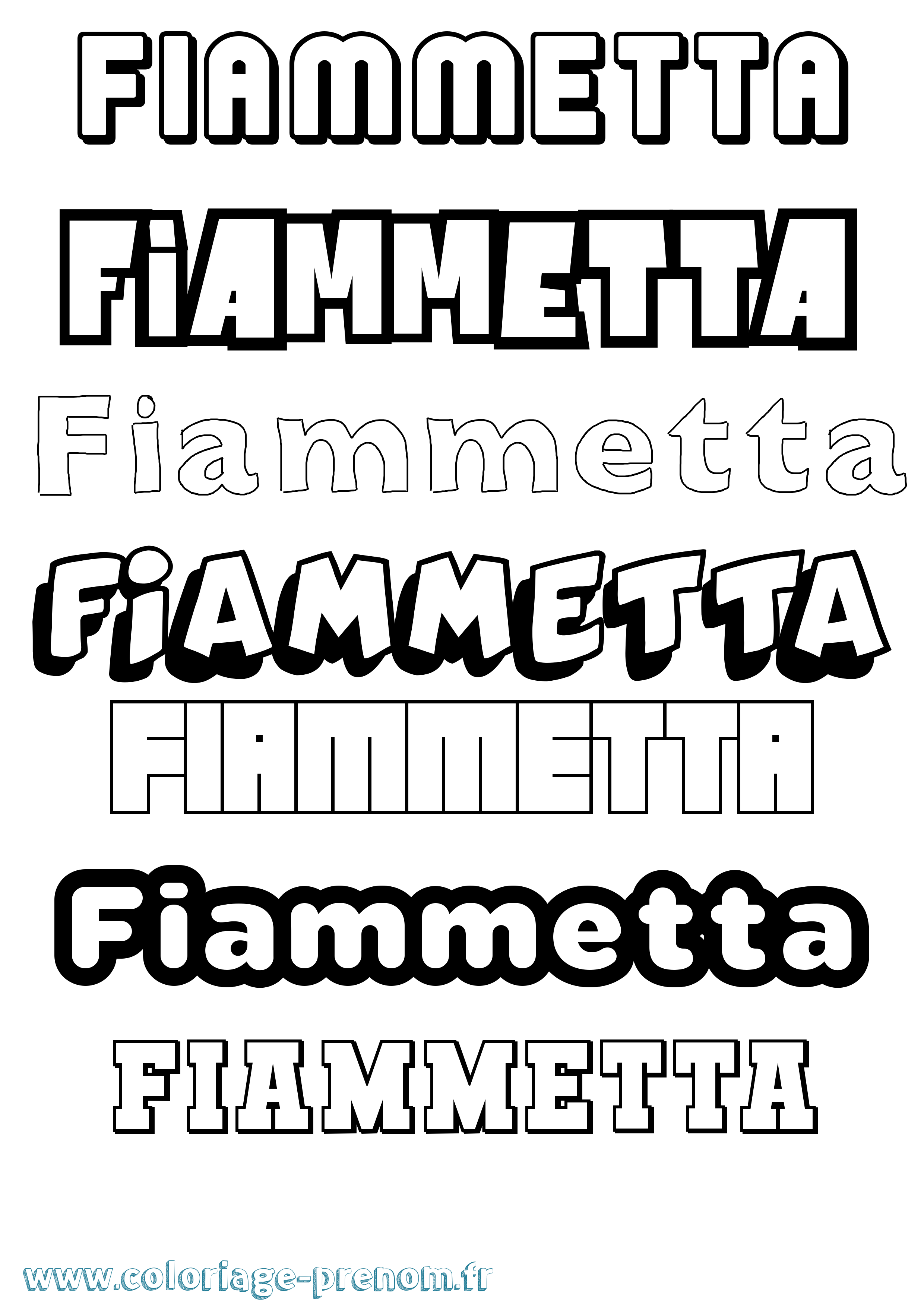 Coloriage Fiammetta Simple Coloriage prénom Fiammetta Simple