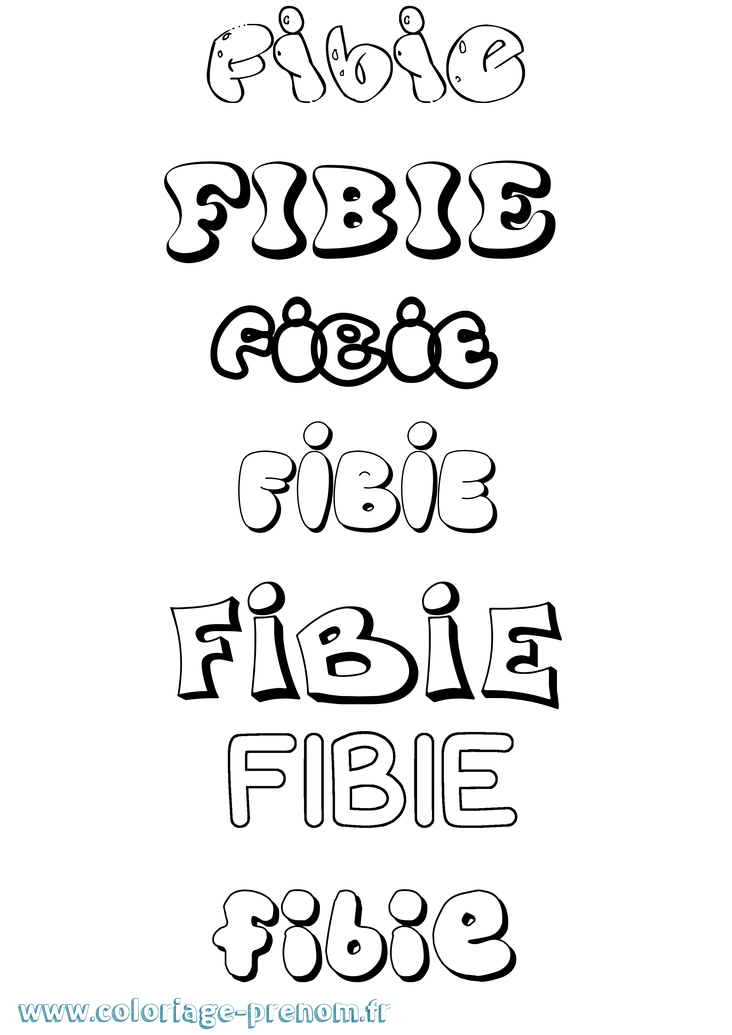 Coloriage Fibie Bubble Coloriage prénom Fibie Bubble