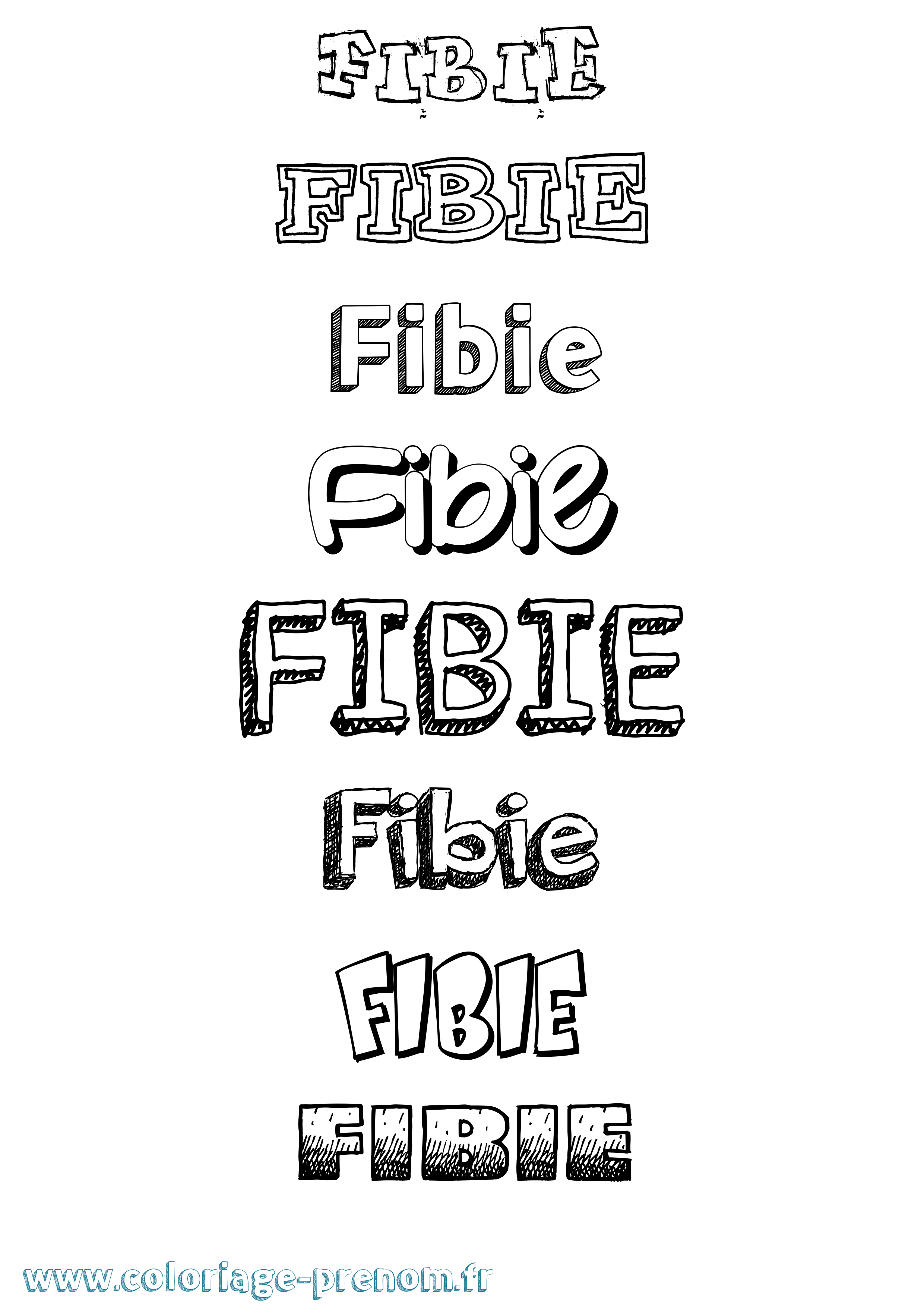 Coloriage Fibie Dessiné Coloriage prénom Fibie Dessiné