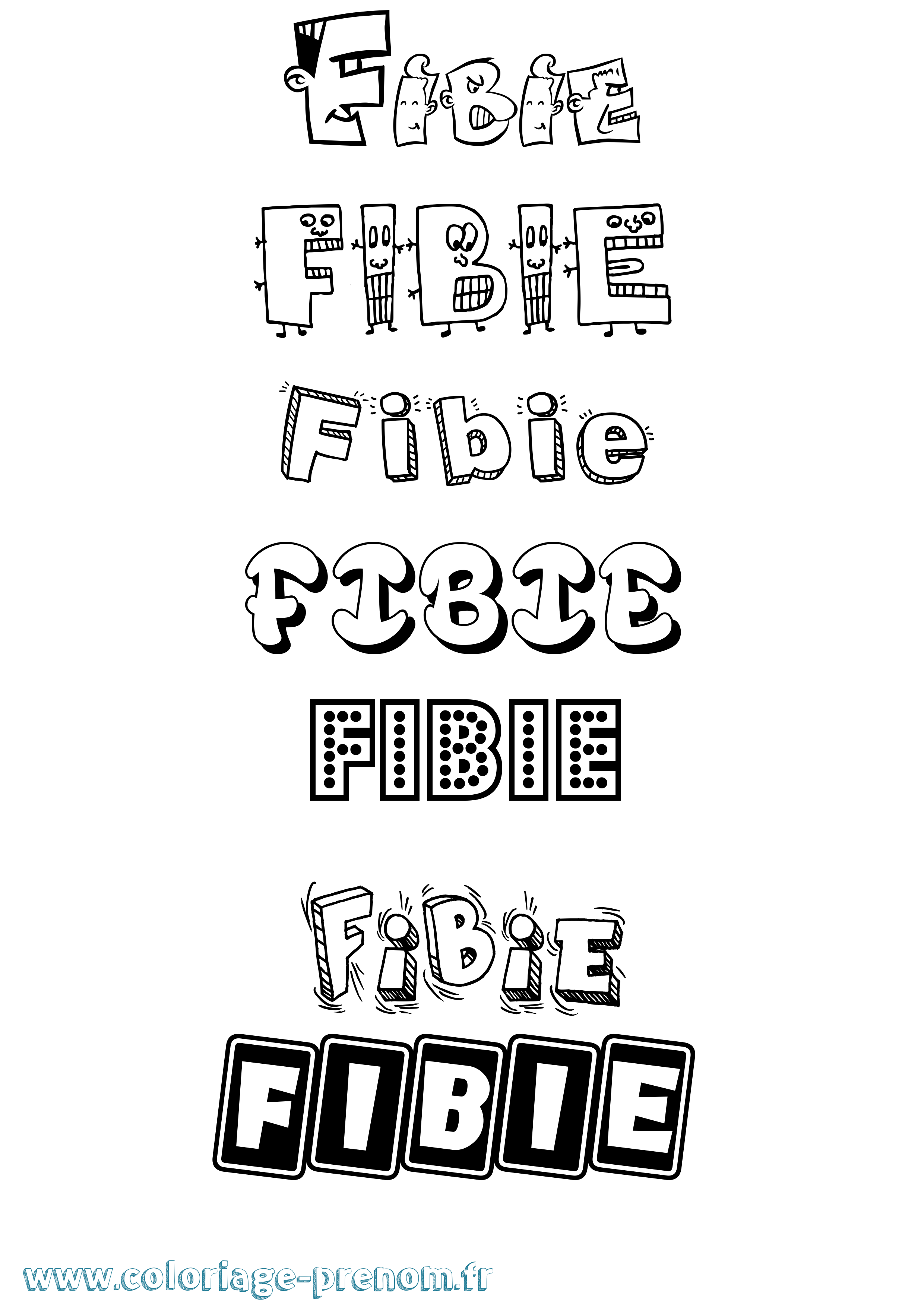 Coloriage Fibie Fun Coloriage prénom Fibie Fun