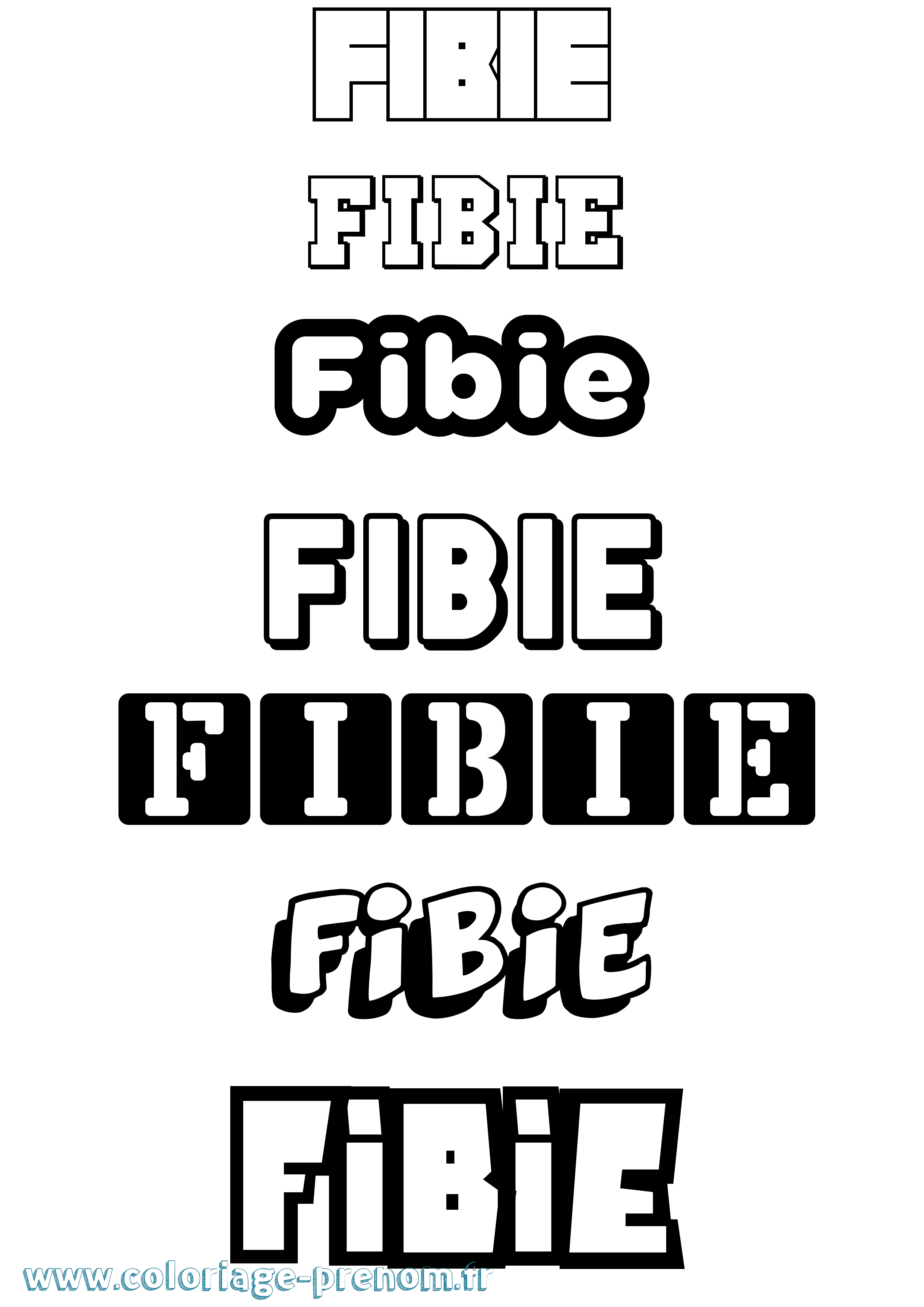 Coloriage Fibie Simple Coloriage prénom Fibie Simple