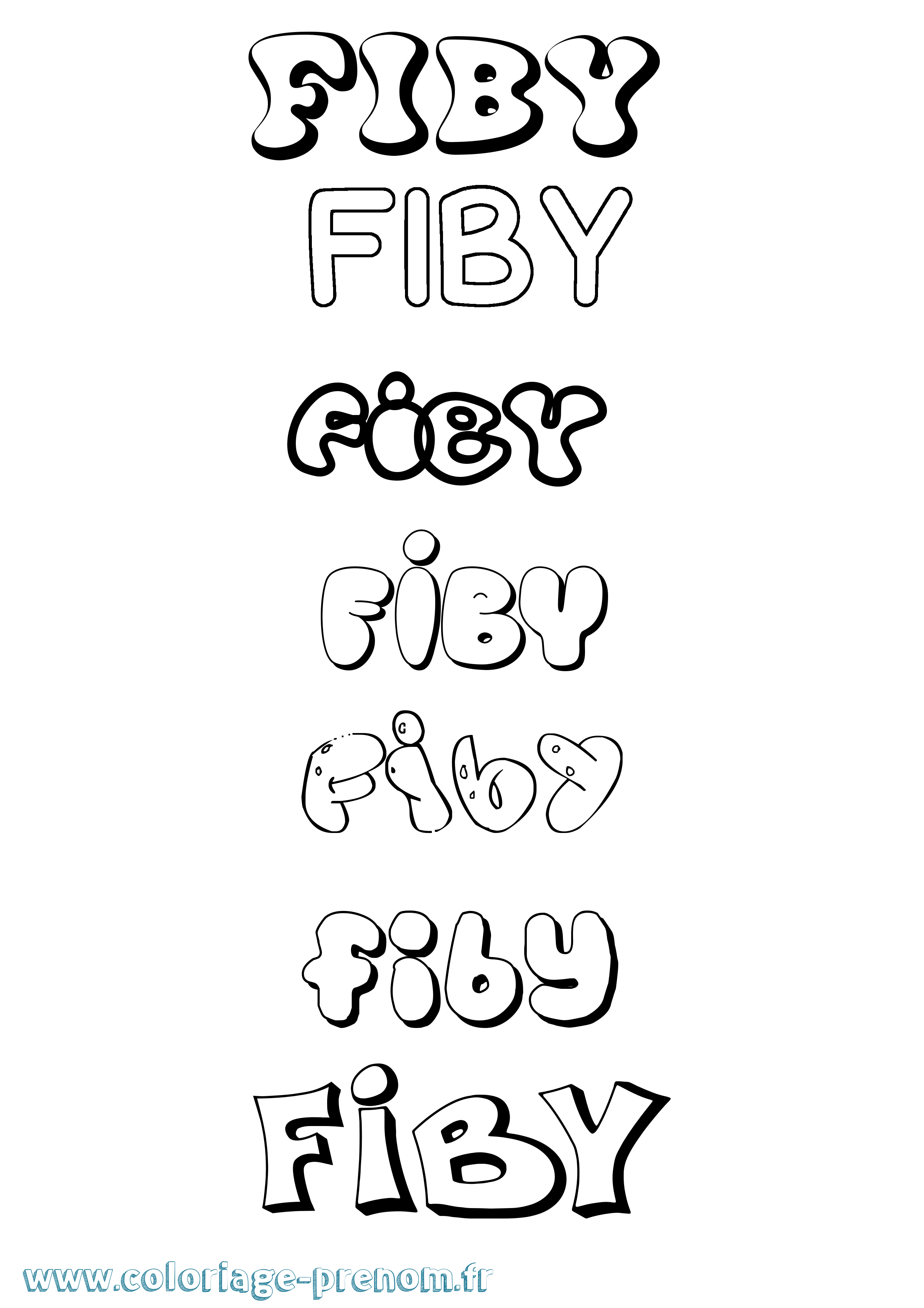 Coloriage Fiby Bubble Coloriage prénom Fiby Bubble