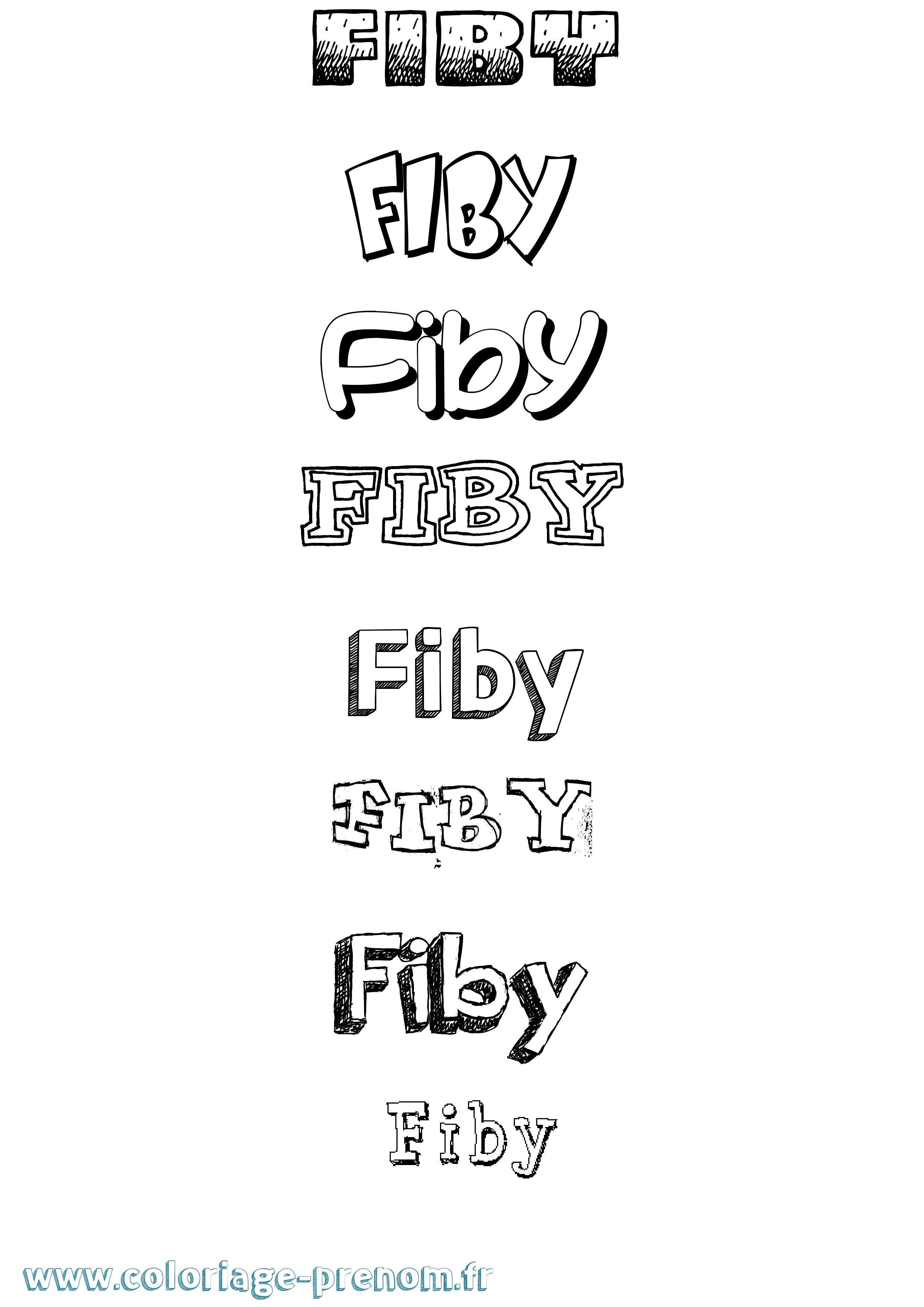 Coloriage Fiby Dessiné Coloriage prénom Fiby Dessiné