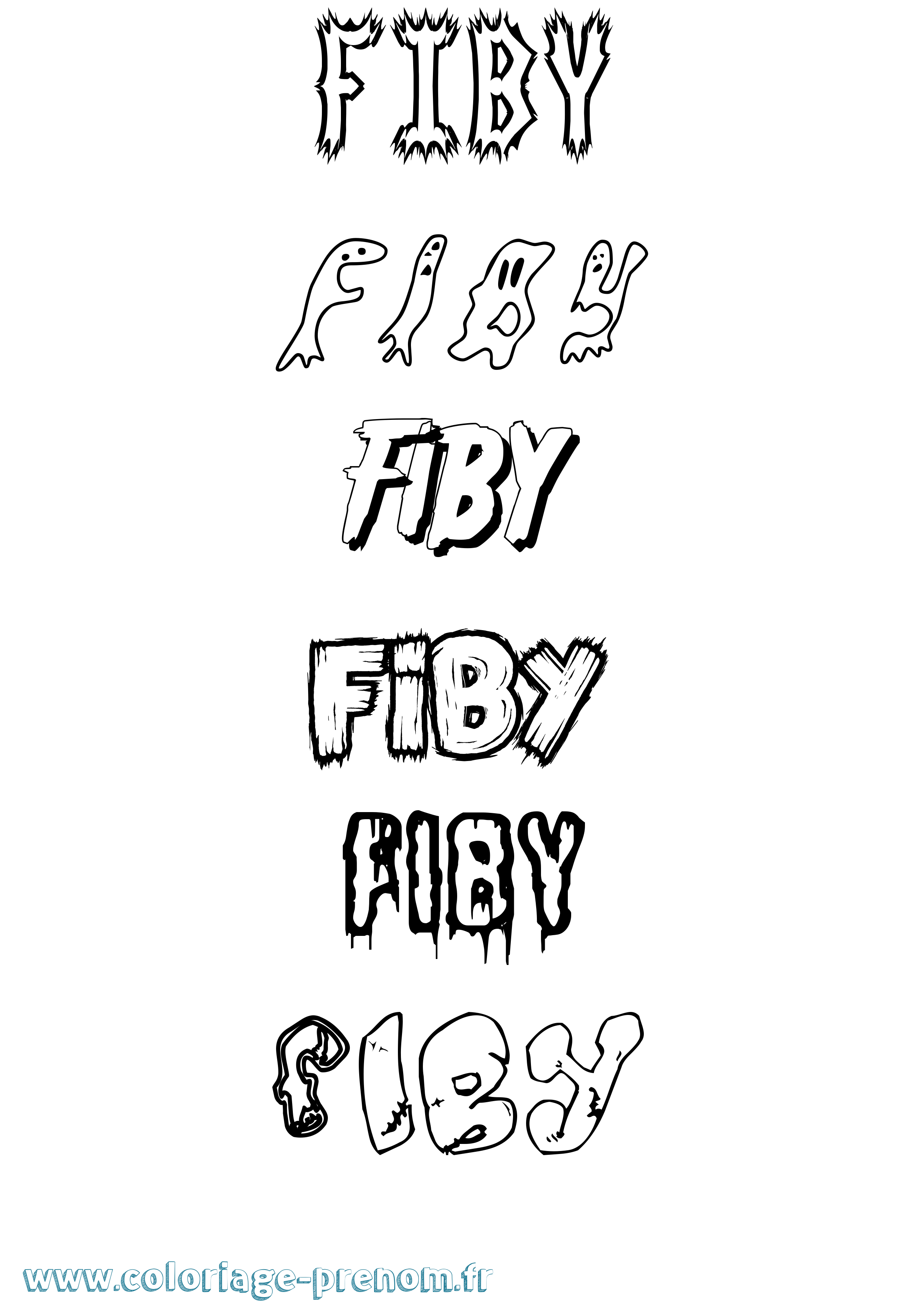 Coloriage Fiby Frisson Coloriage prénom Fiby Frisson