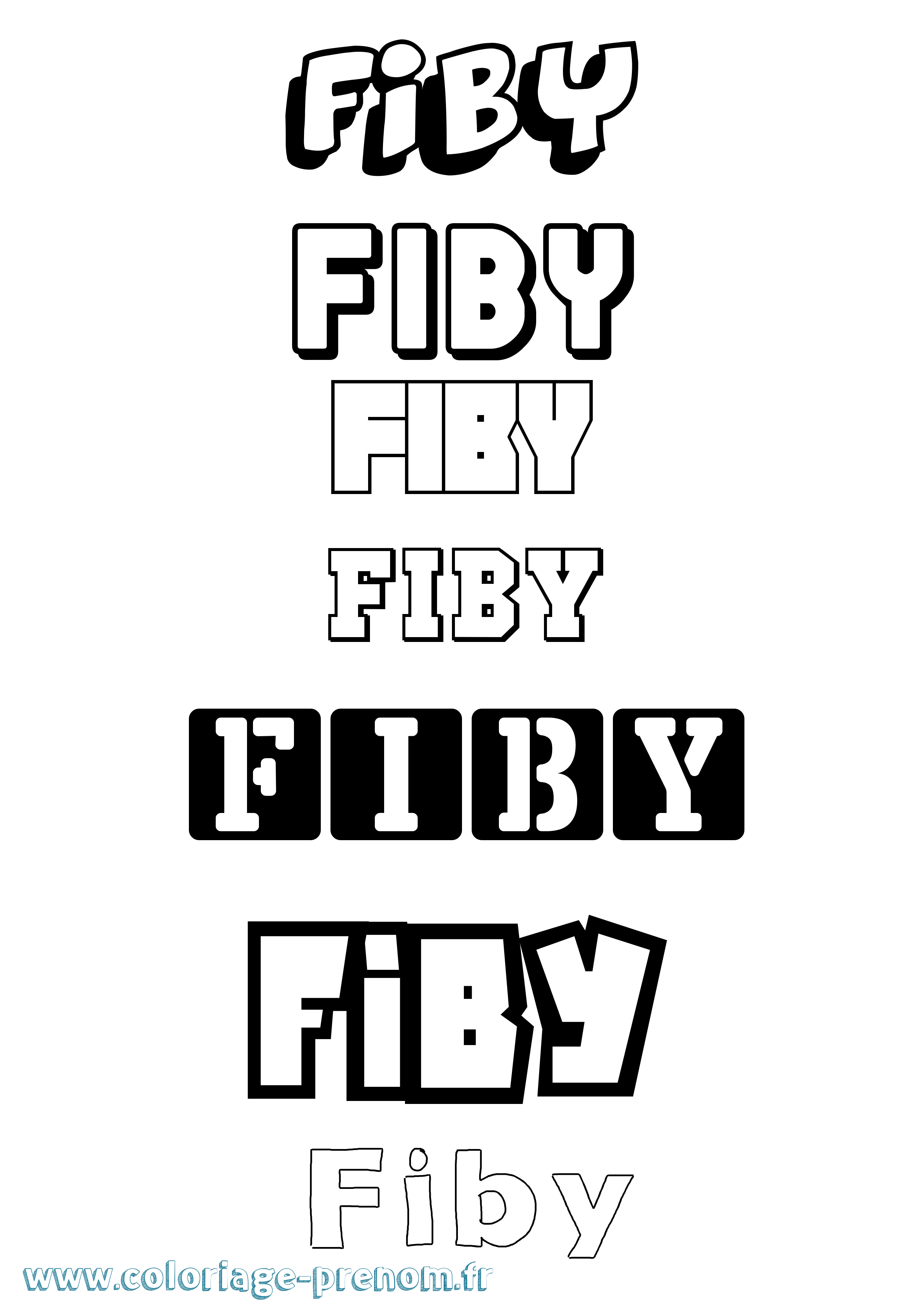 Coloriage Fiby Simple Coloriage prénom Fiby Simple