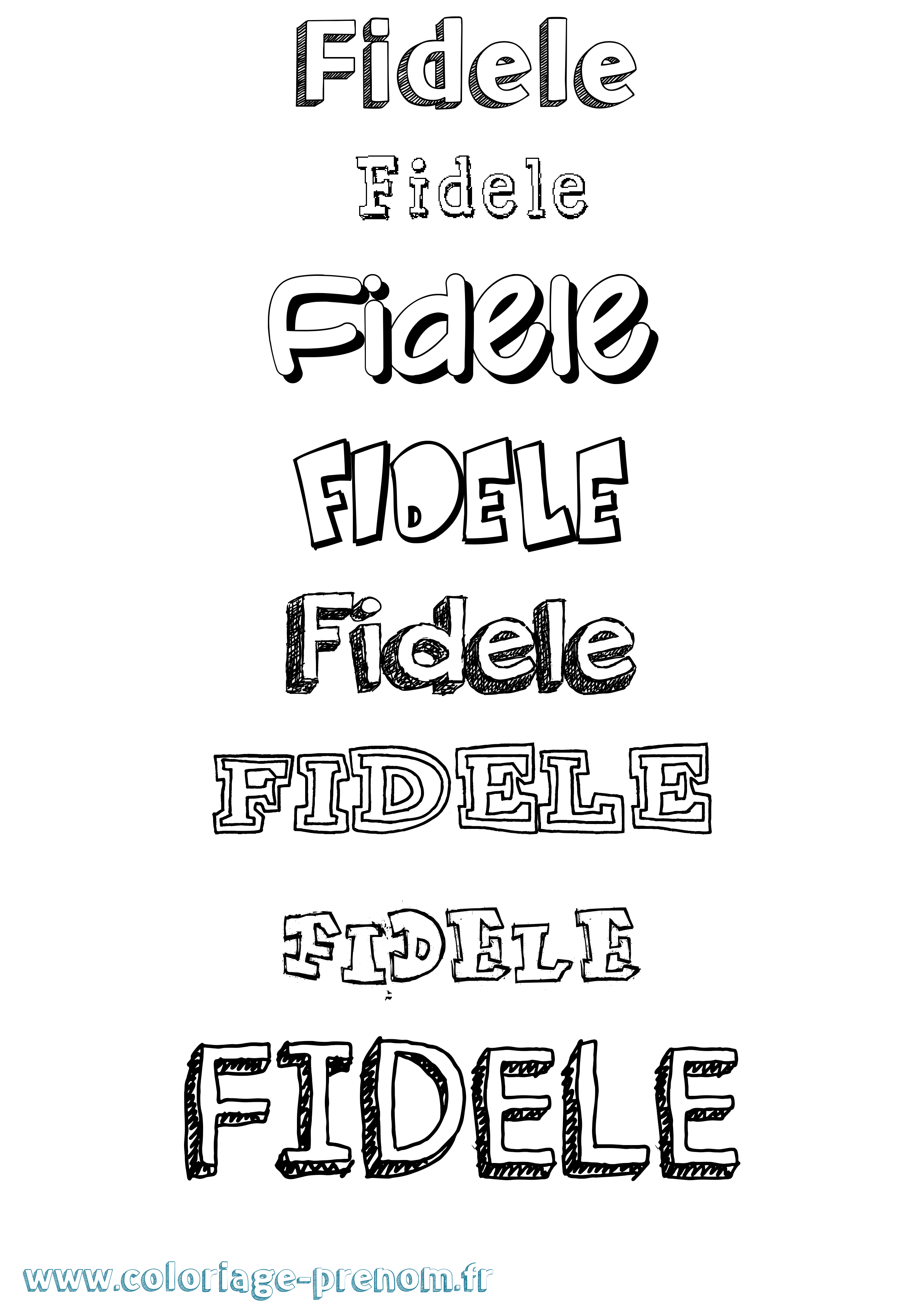 Coloriage Fidele Dessiné Coloriage prénom Fidele Dessiné