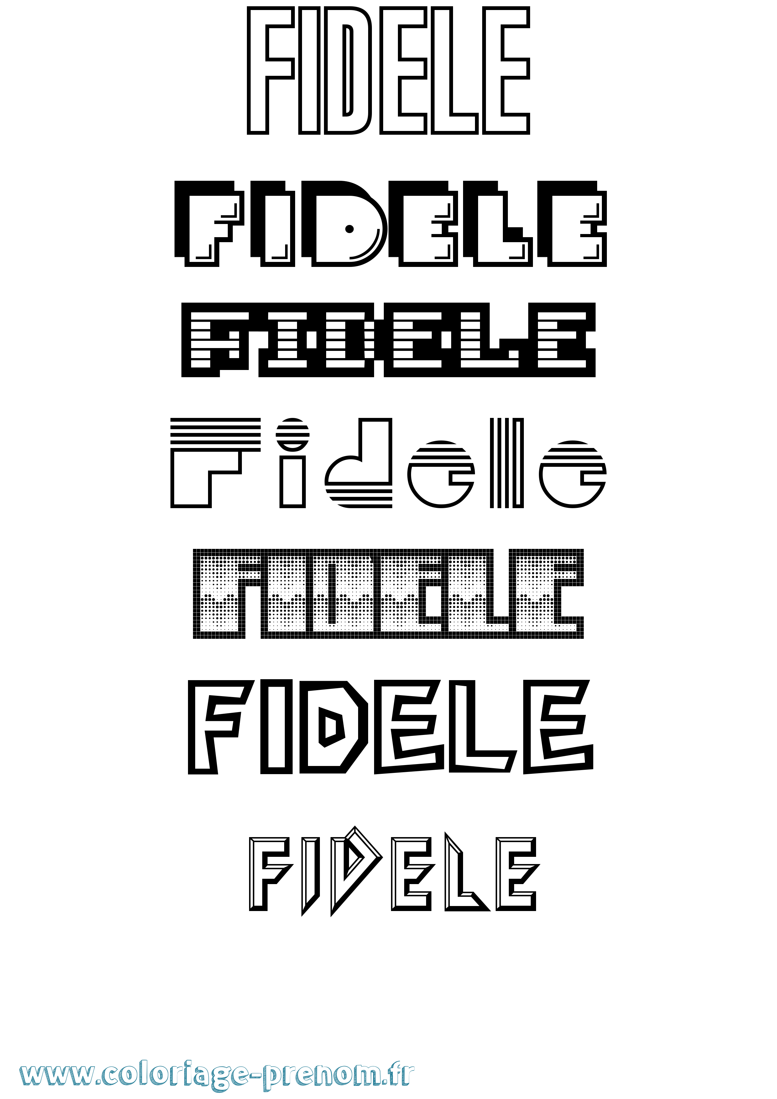 Coloriage Fidele Jeux Vidéos Coloriage prénom Fidele Jeux Vidéos