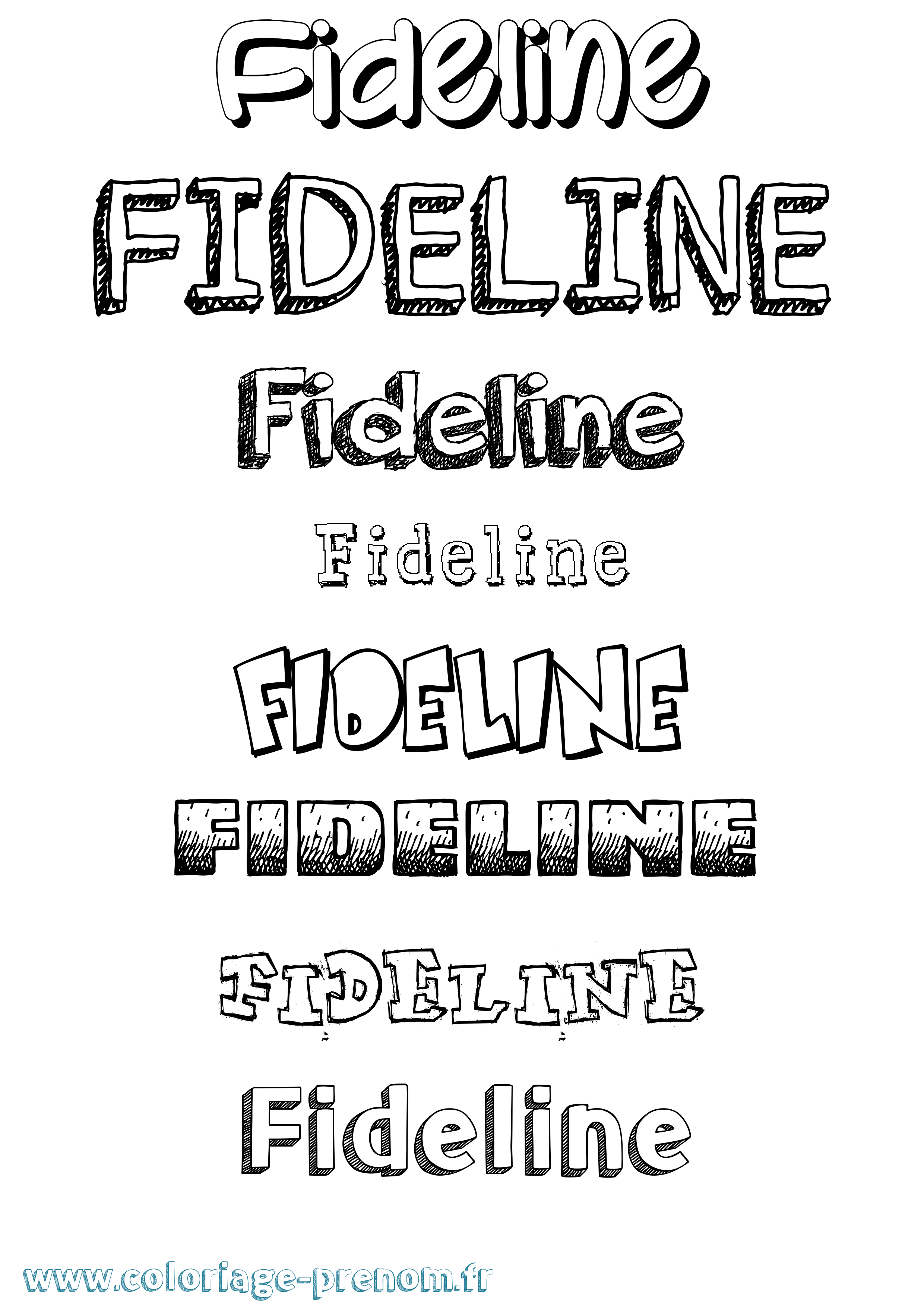 Coloriage Fideline Dessiné Coloriage prénom Fideline Dessiné