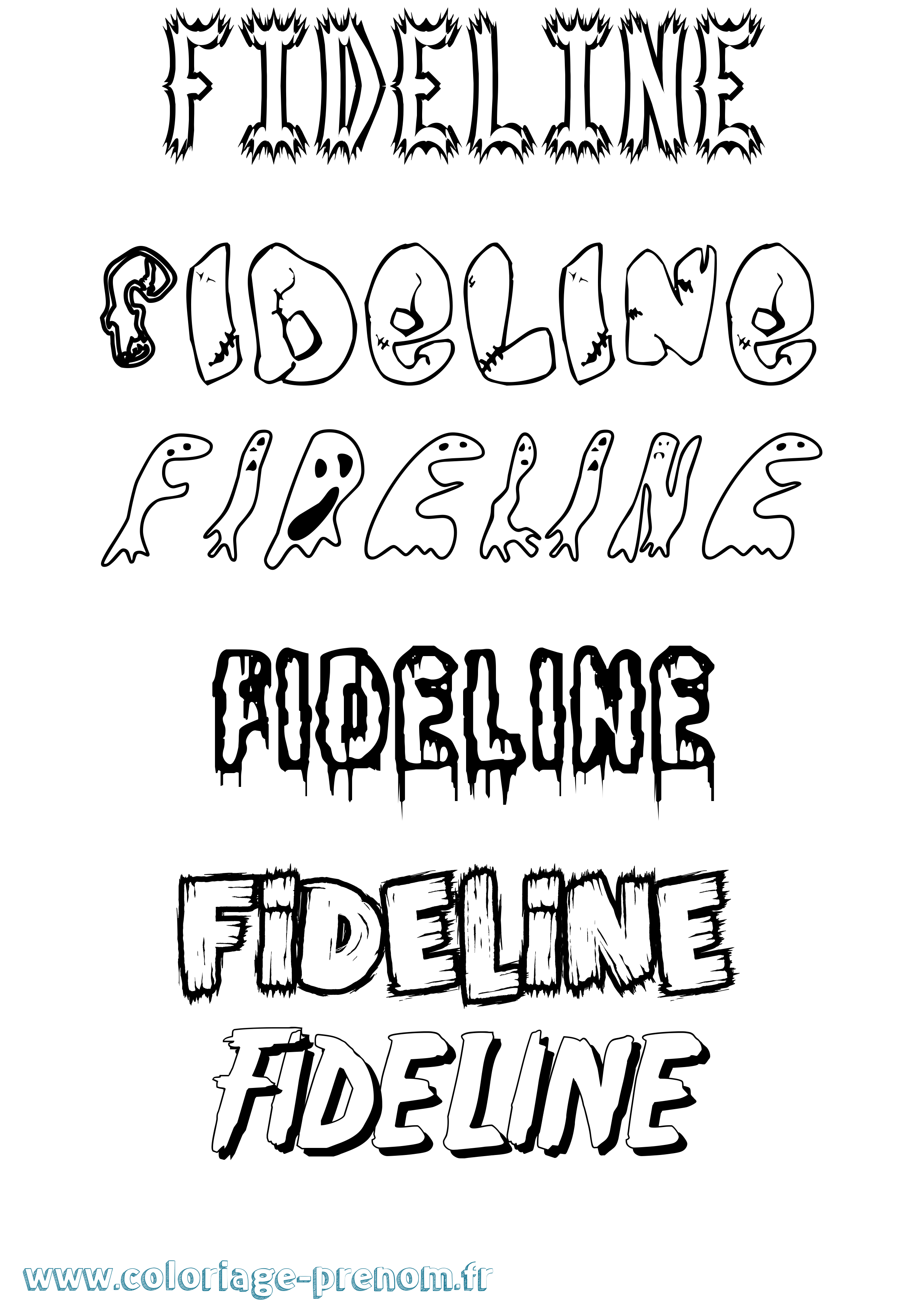 Coloriage Fideline Frisson Coloriage prénom Fideline Frisson