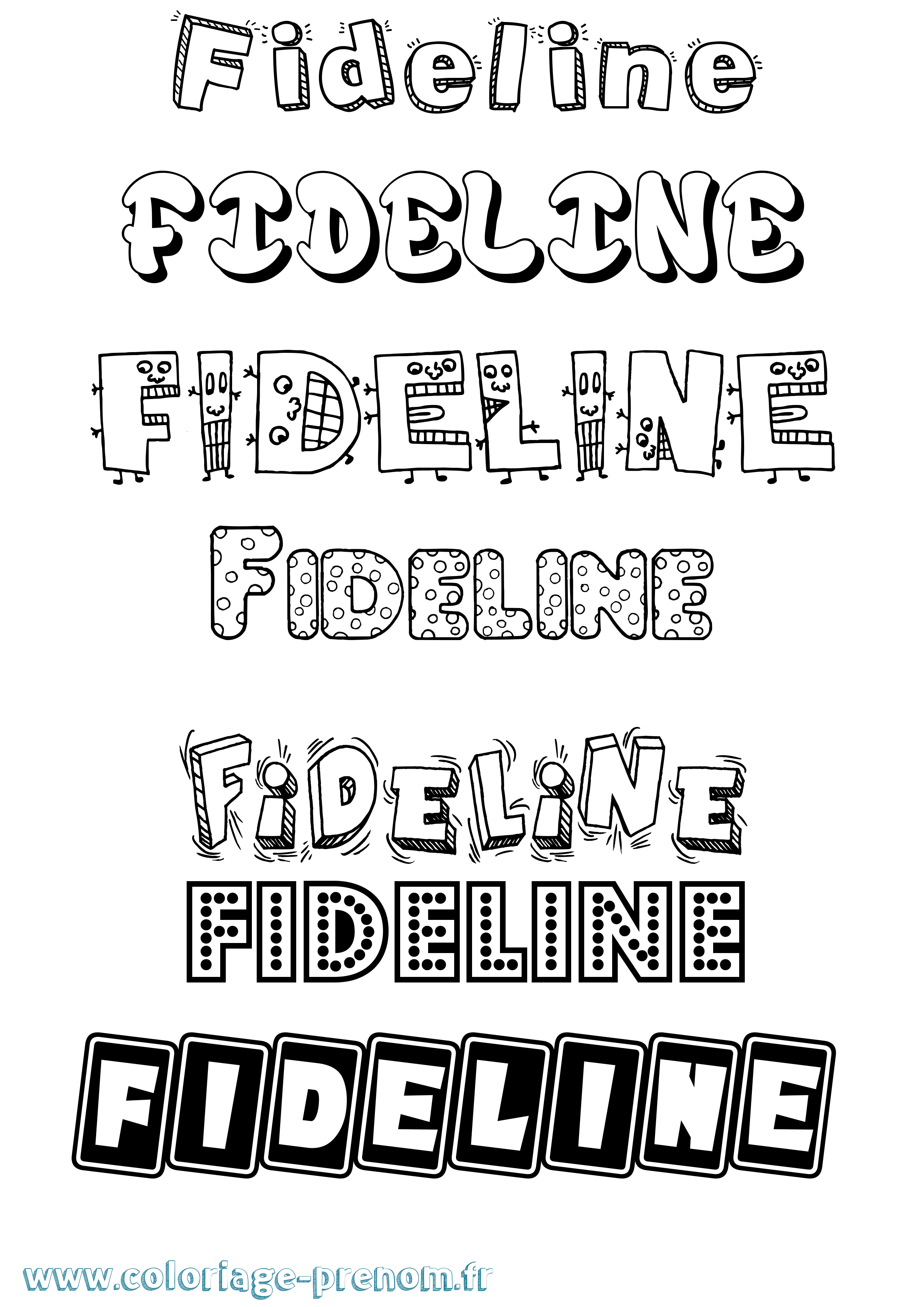 Coloriage Fideline Fun Coloriage prénom Fideline Fun