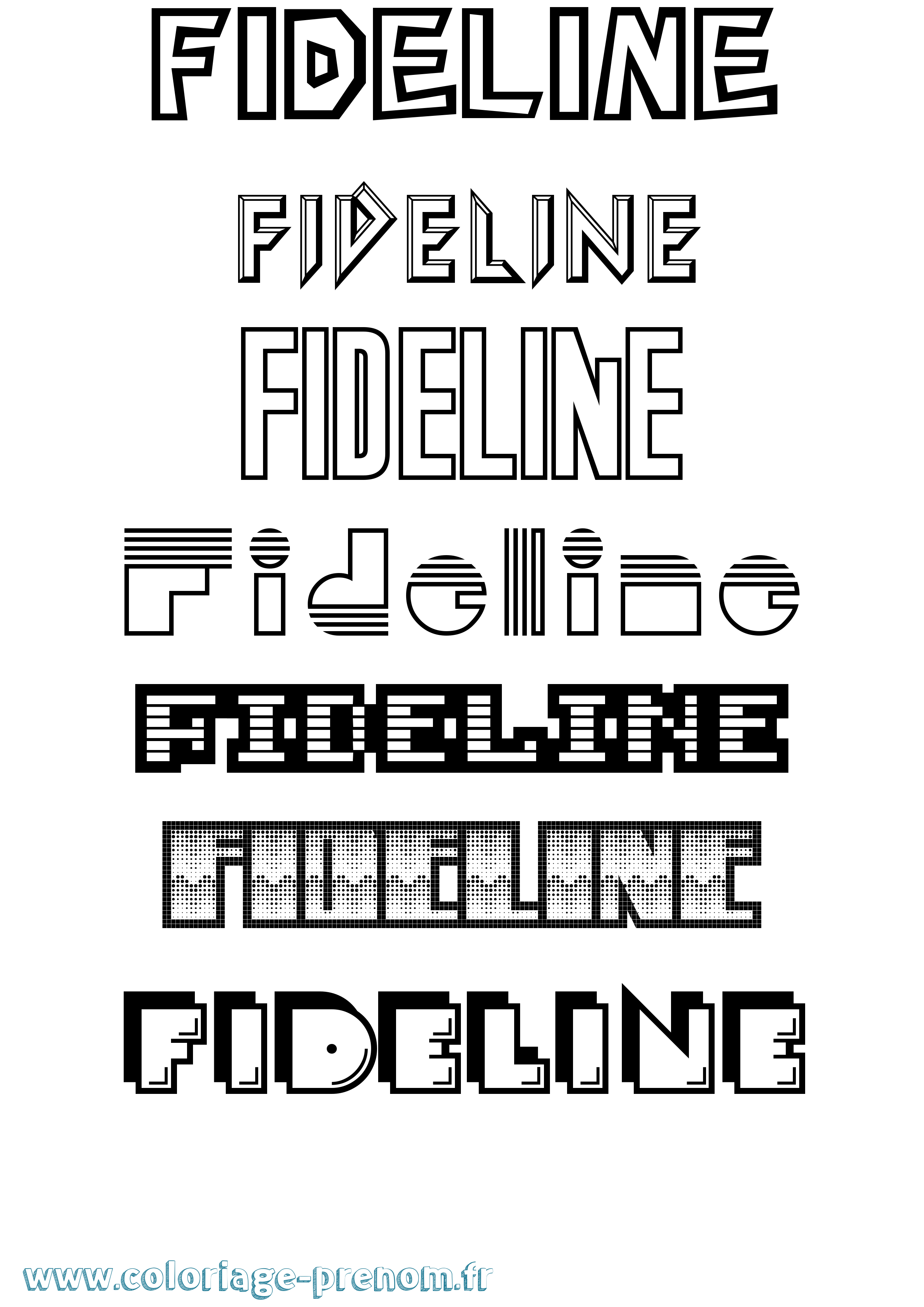 Coloriage Fideline Jeux Vidéos Coloriage prénom Fideline Jeux Vidéos