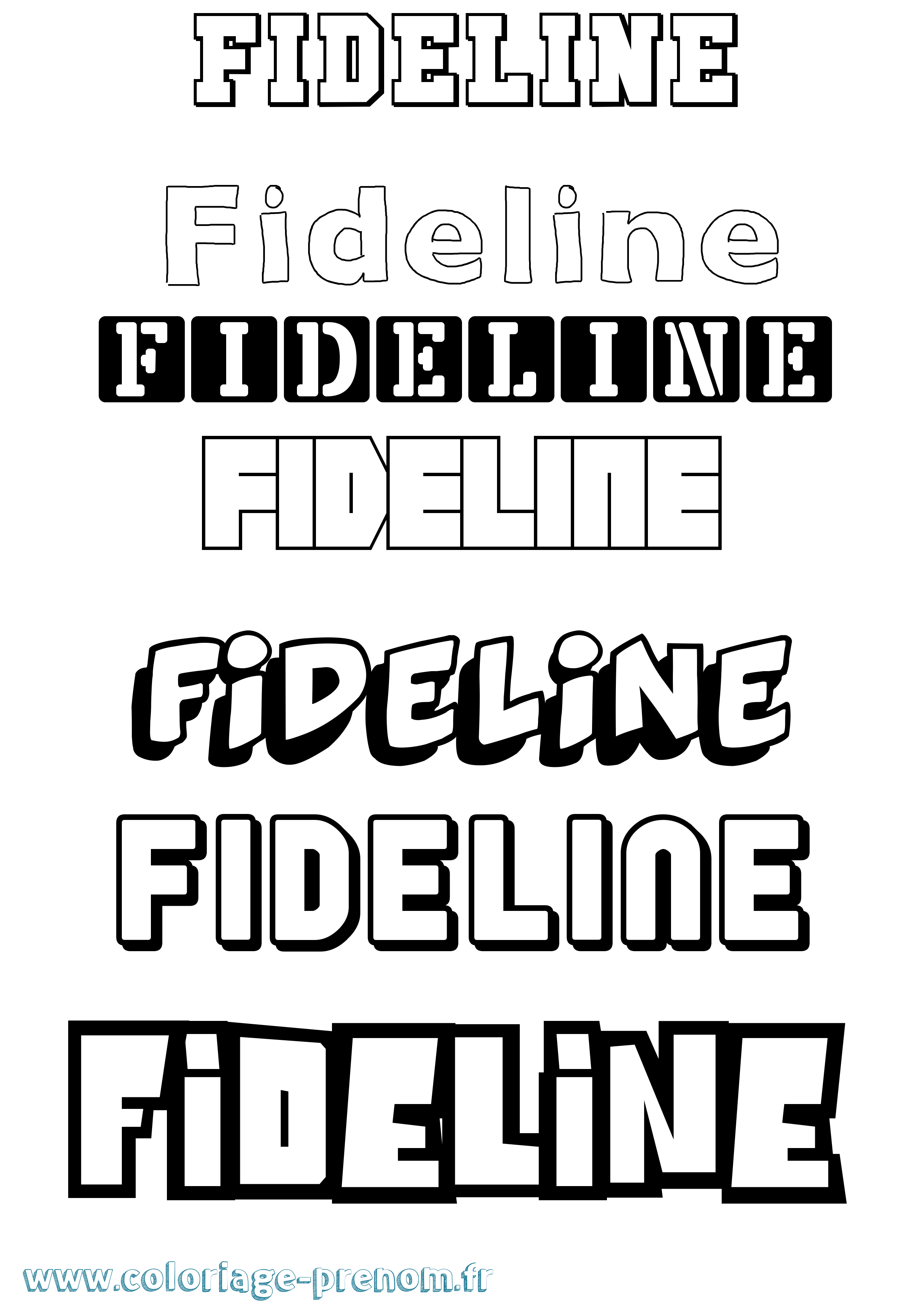 Coloriage Fideline Simple Coloriage prénom Fideline Simple
