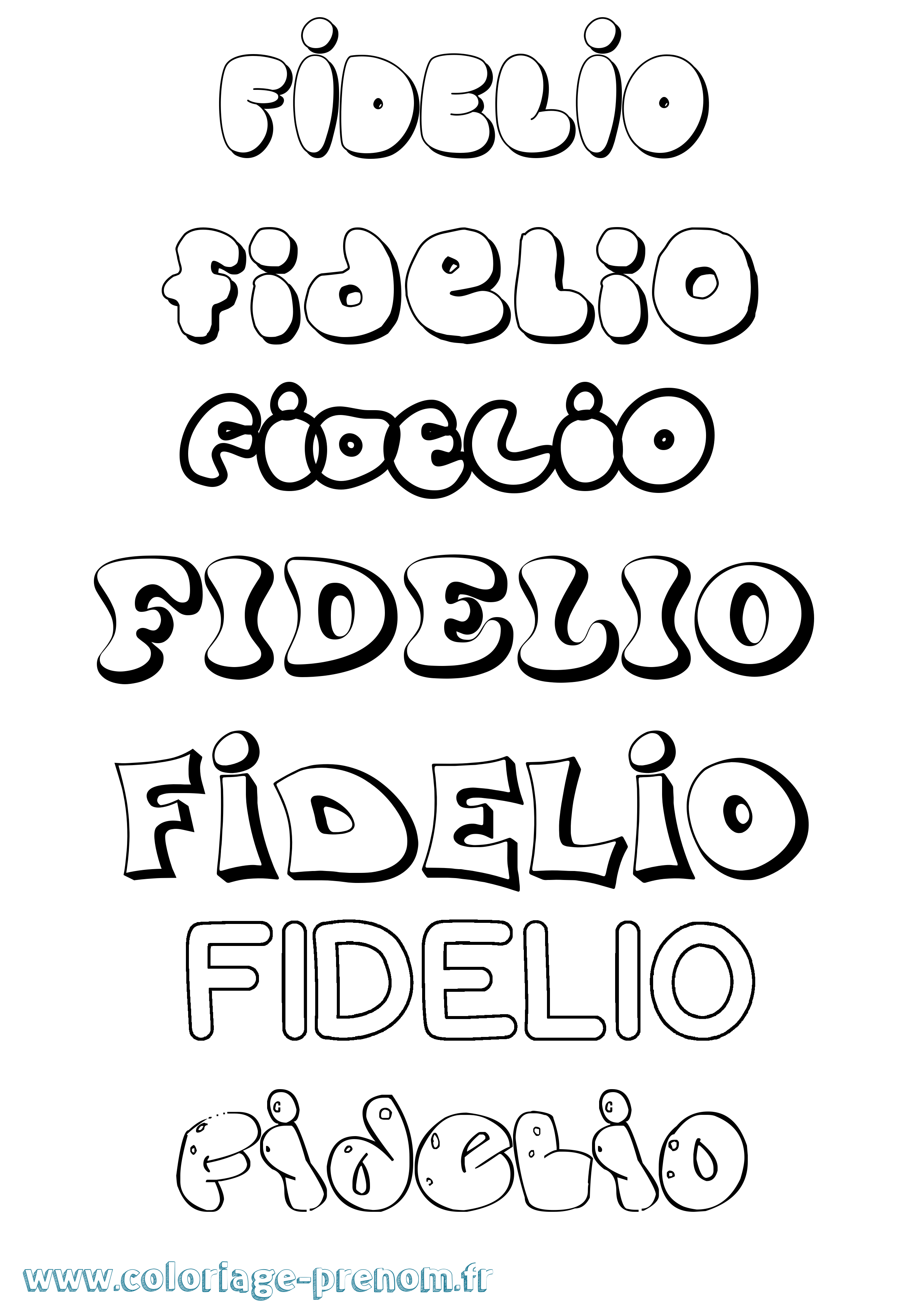 Coloriage Fidelio Bubble Coloriage prénom Fidelio Bubble