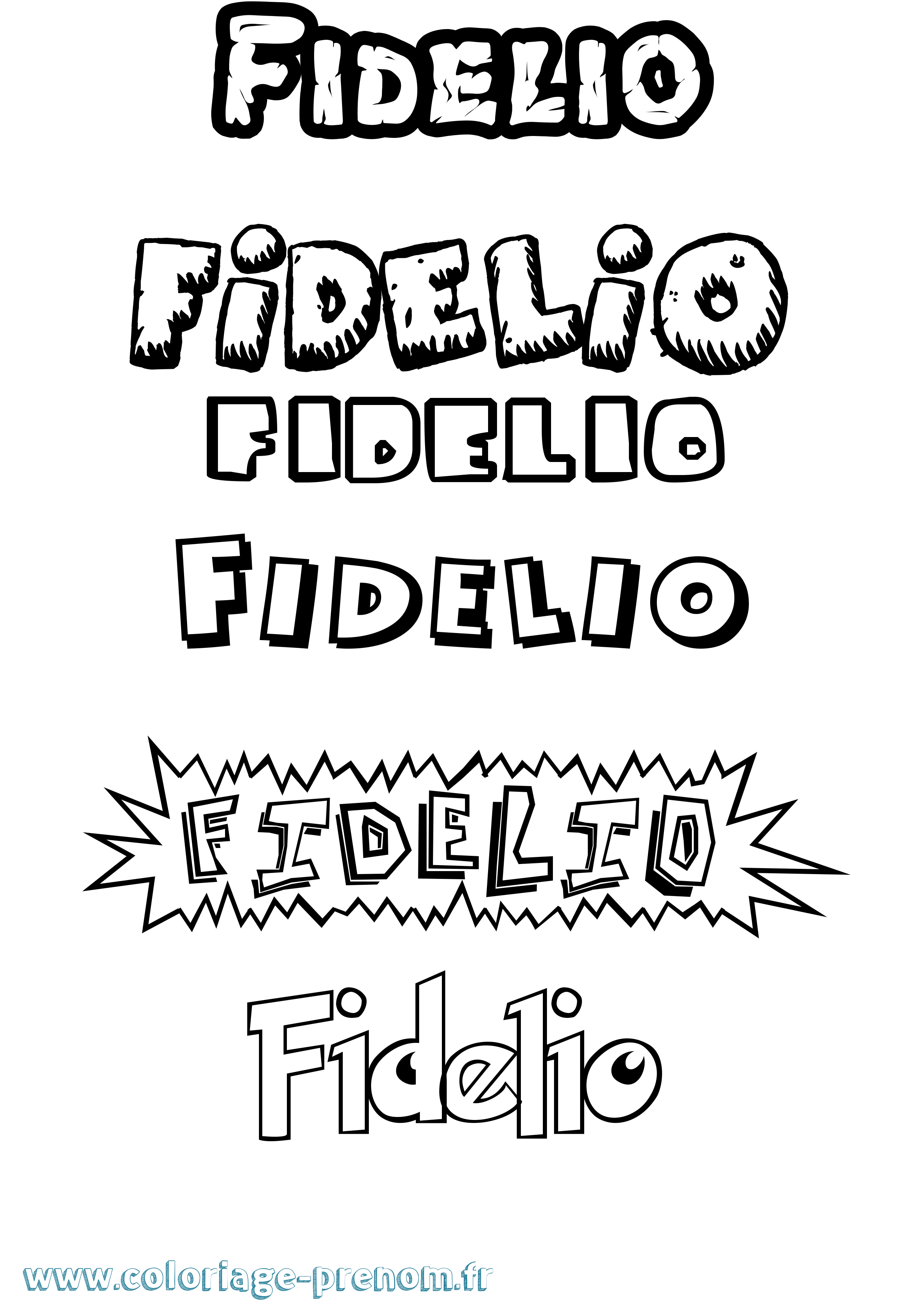 Coloriage Fidelio Dessin Animé Coloriage prénom Fidelio Dessin Animé