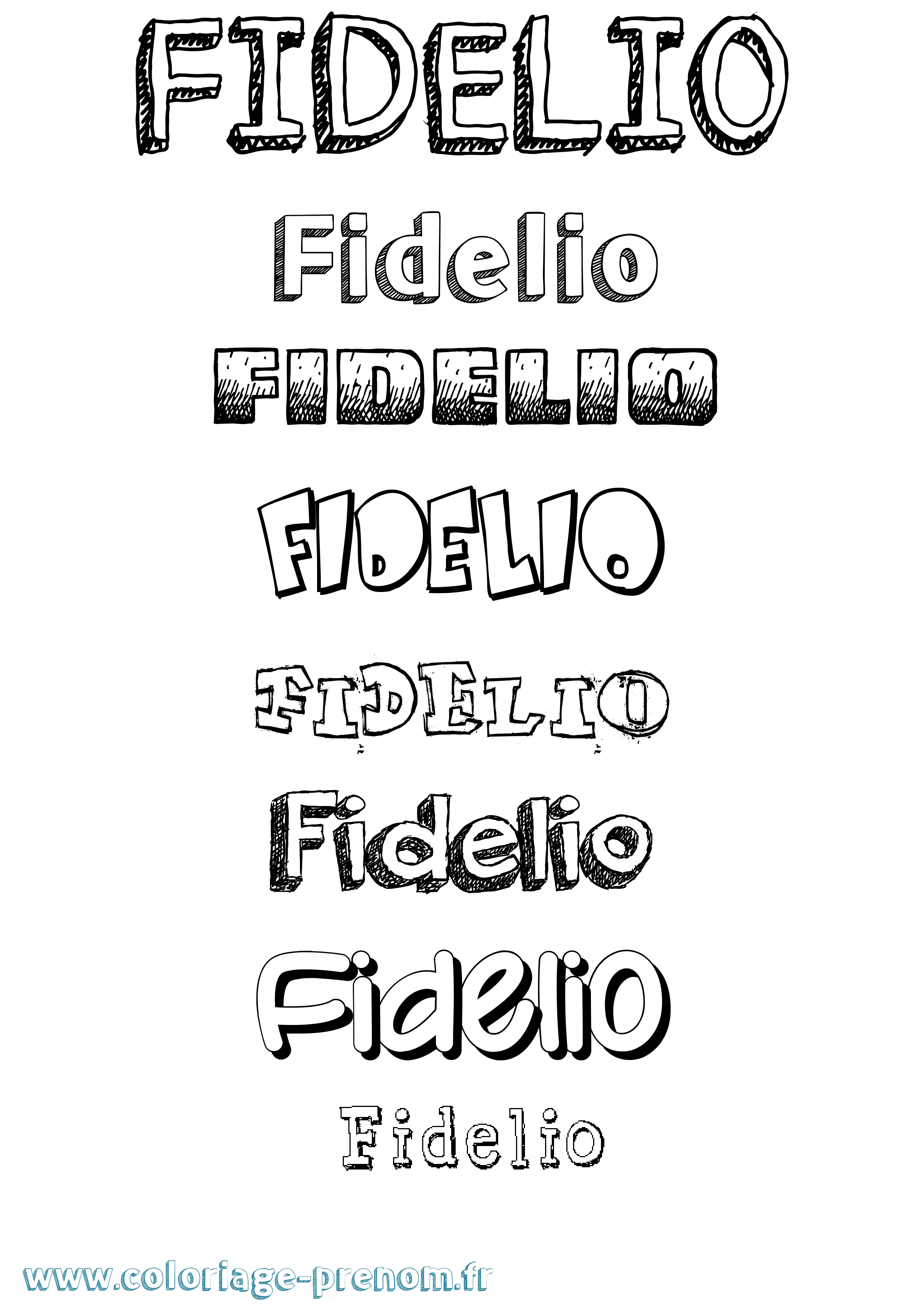 Coloriage Fidelio Dessiné Coloriage prénom Fidelio Dessiné