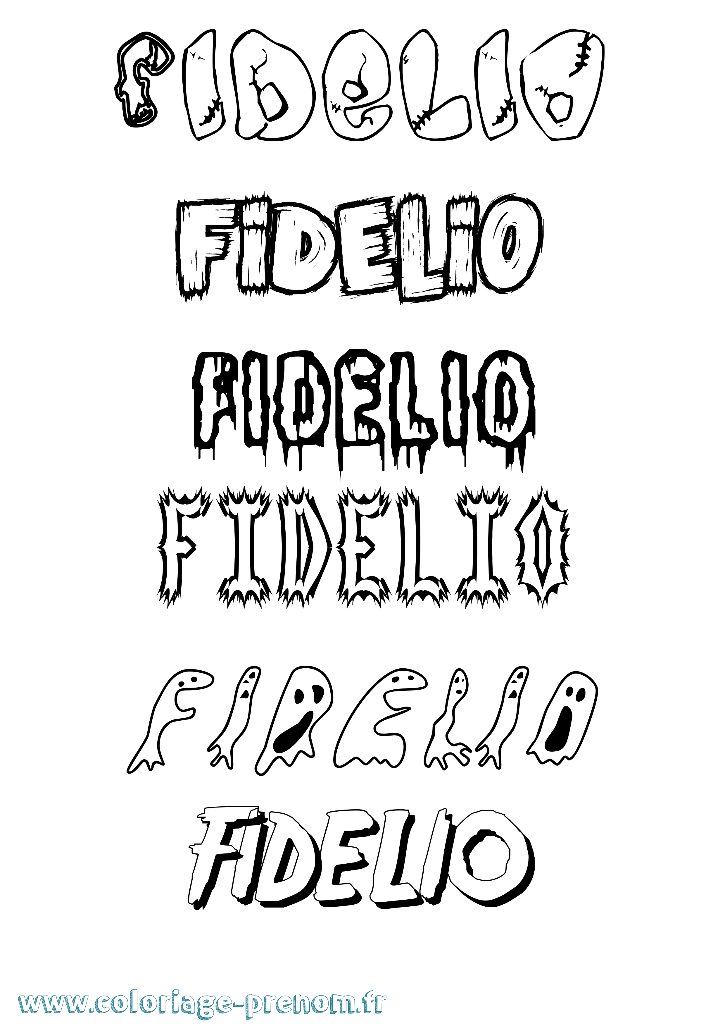 Coloriage Fidelio Frisson Coloriage prénom Fidelio Frisson