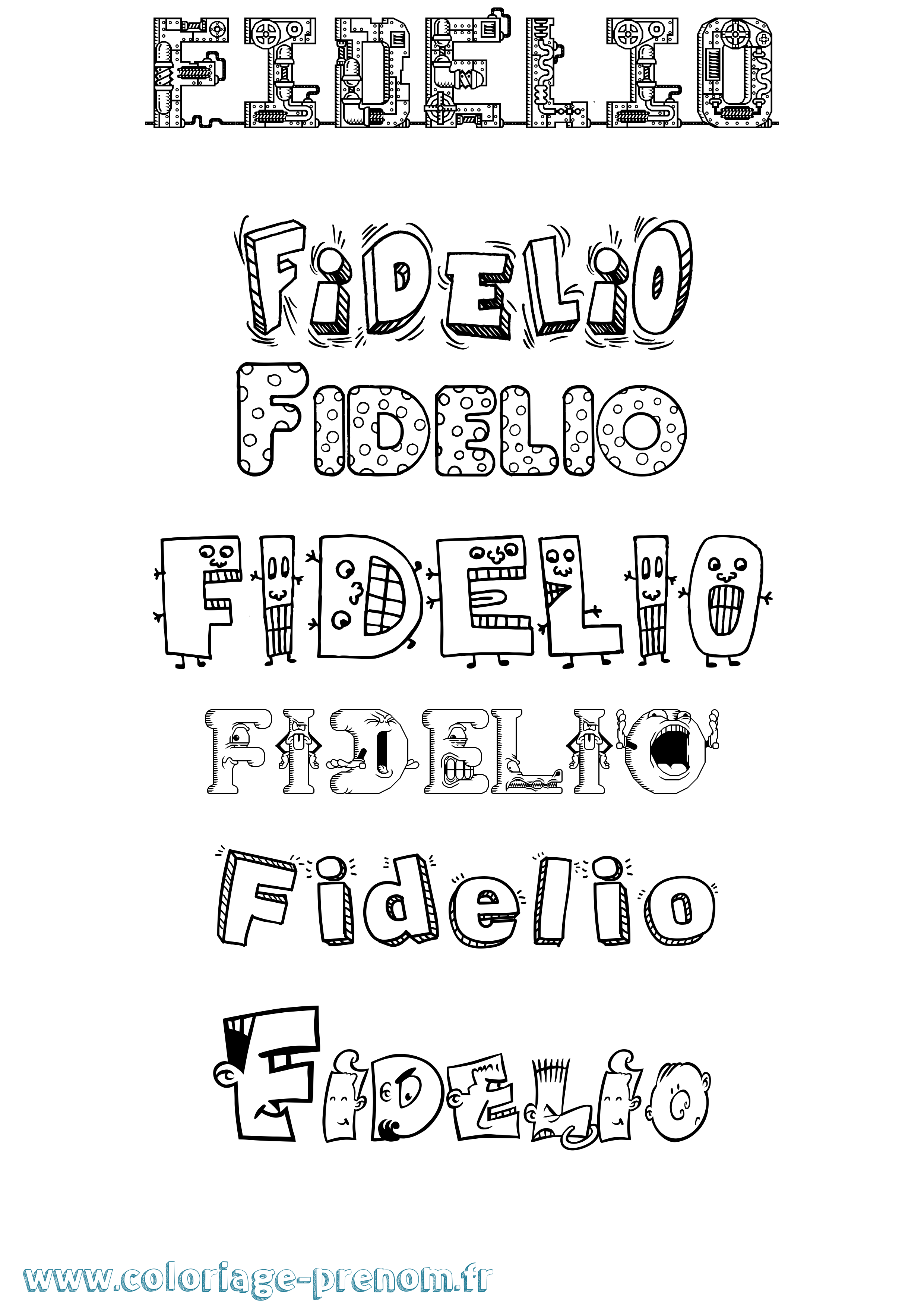 Coloriage Fidelio Fun Coloriage prénom Fidelio Fun