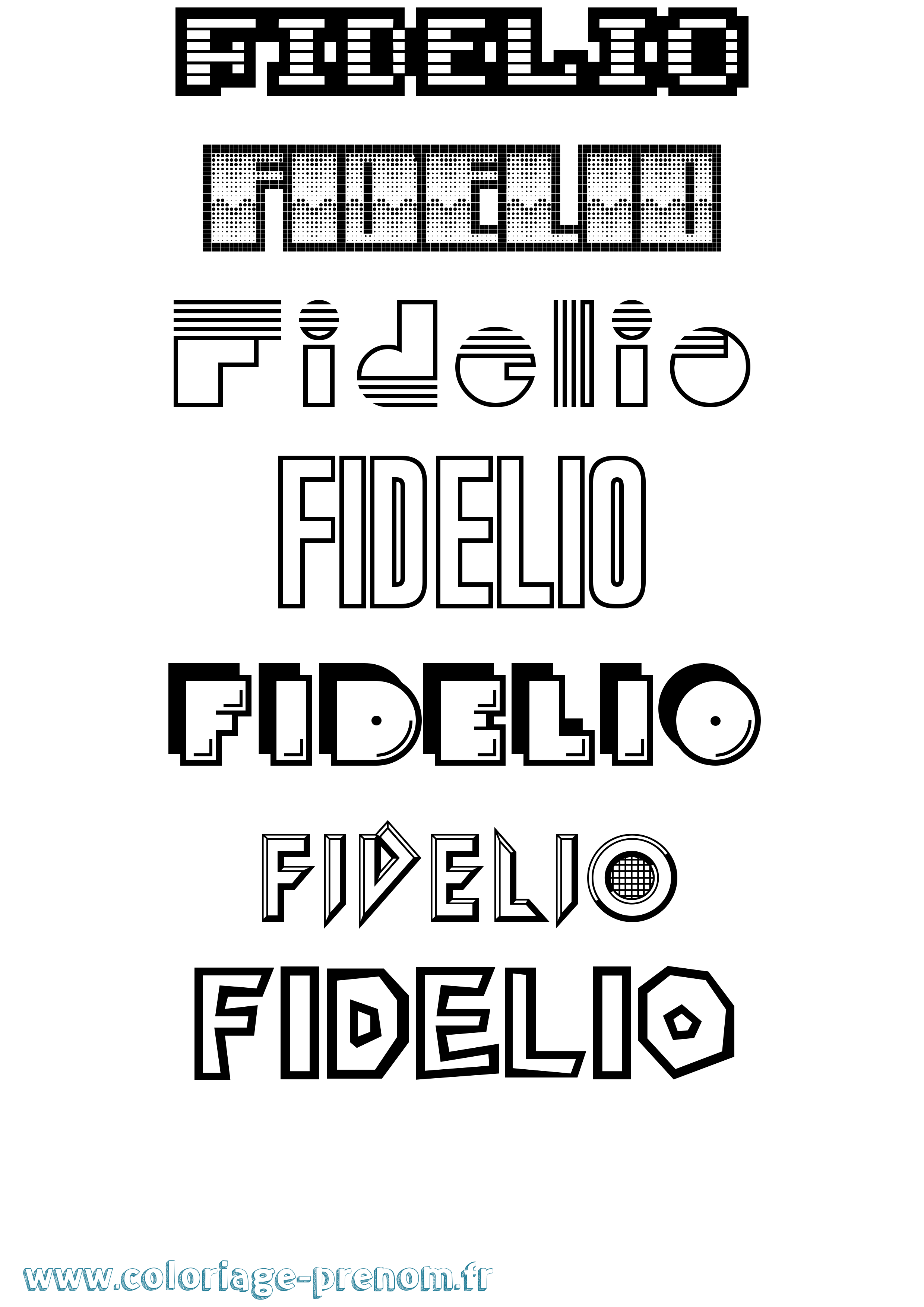 Coloriage Fidelio Jeux Vidéos Coloriage prénom Fidelio Jeux Vidéos