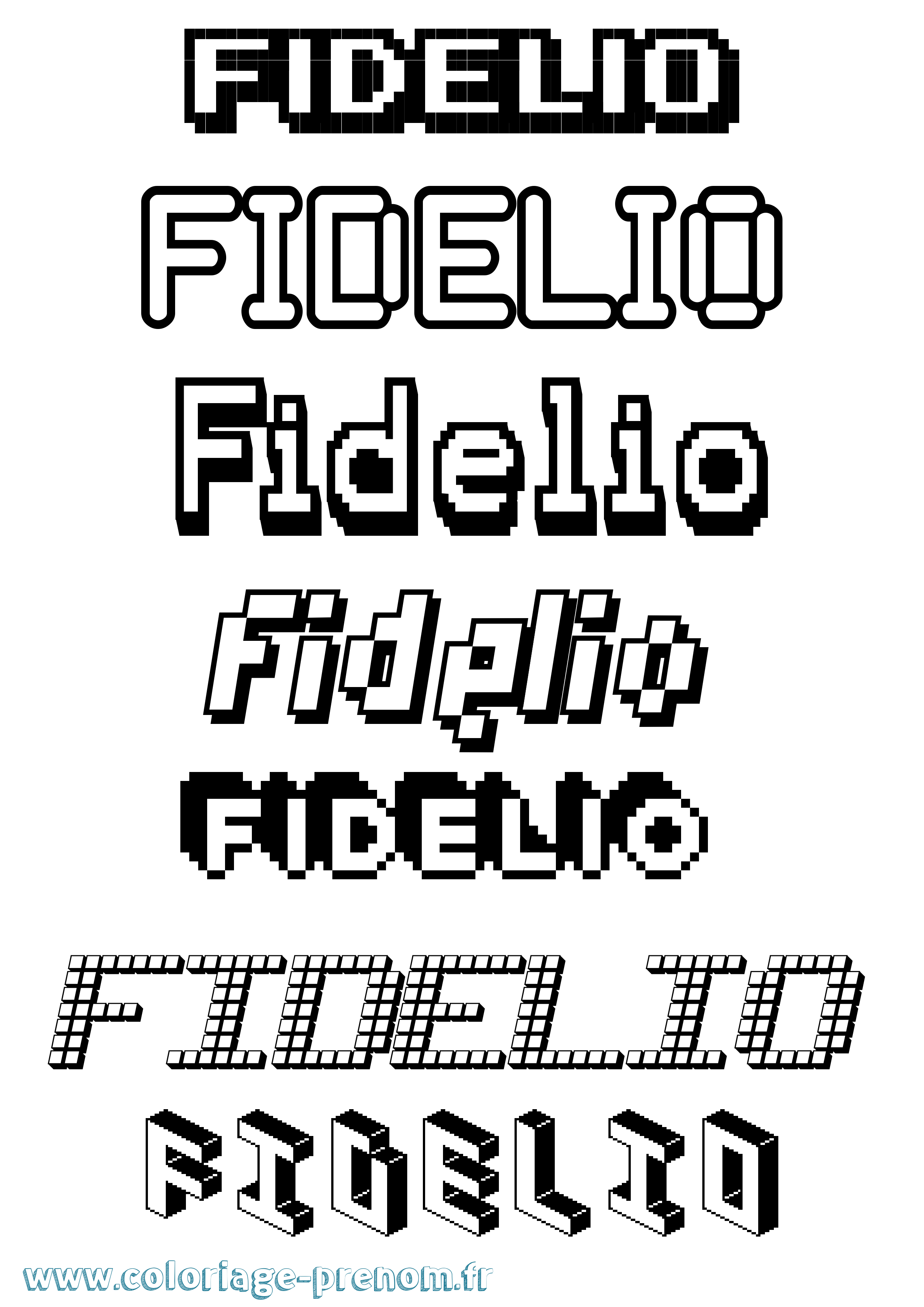 Coloriage Fidelio Pixel Coloriage prénom Fidelio Pixel